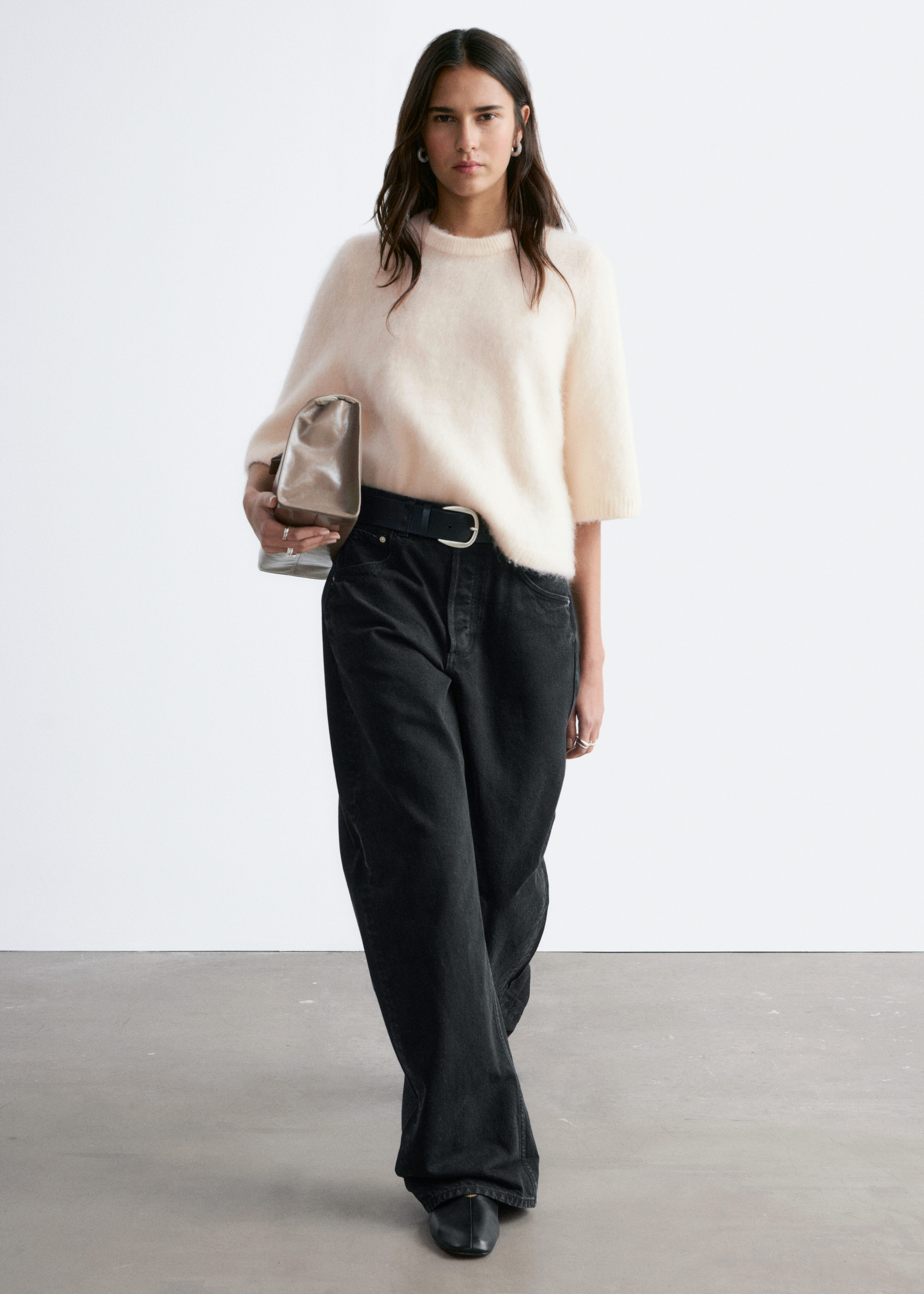 & Other Stories MOHAIR-BLEND KNITTED T-SHIRT