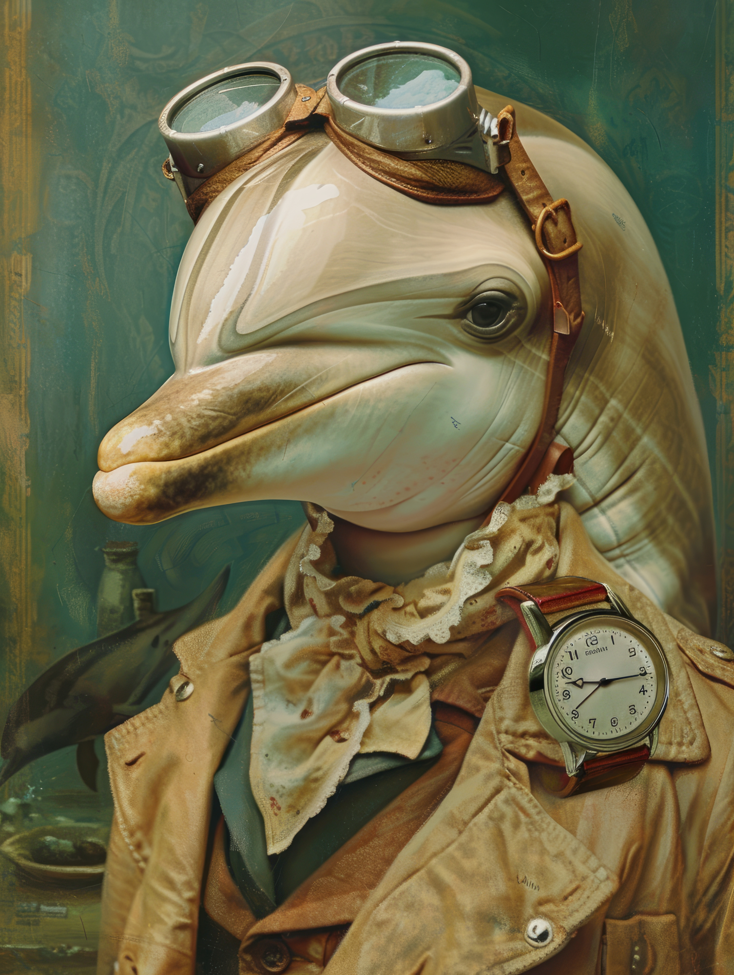 Canvas schilderij van een dolfijn 100x200 cm