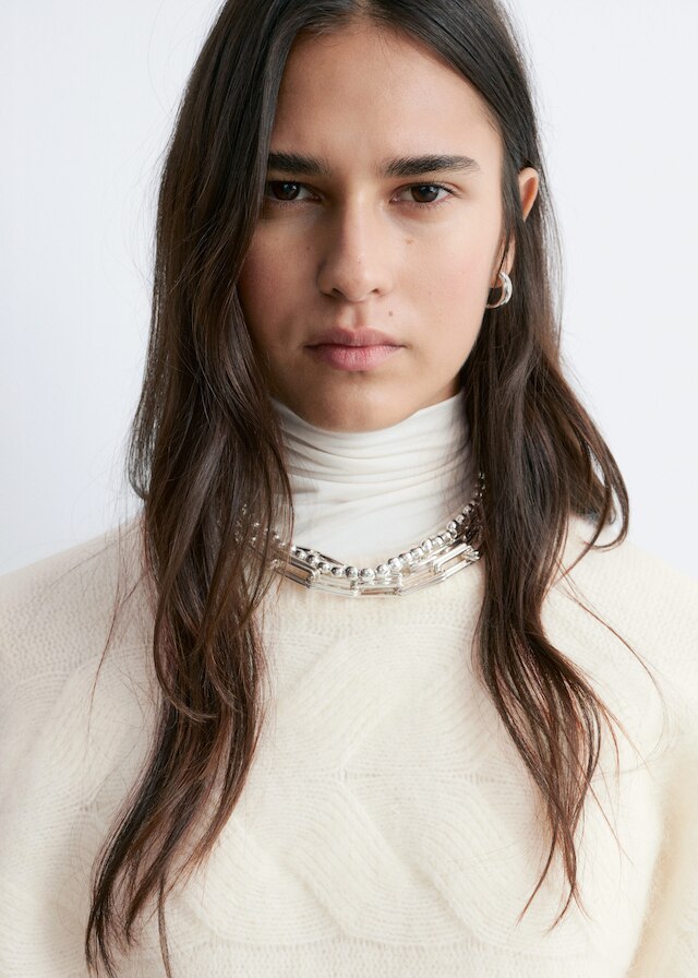 & Other Stories MOHAIR-BLEND CABLE-KNIT JUMPER
