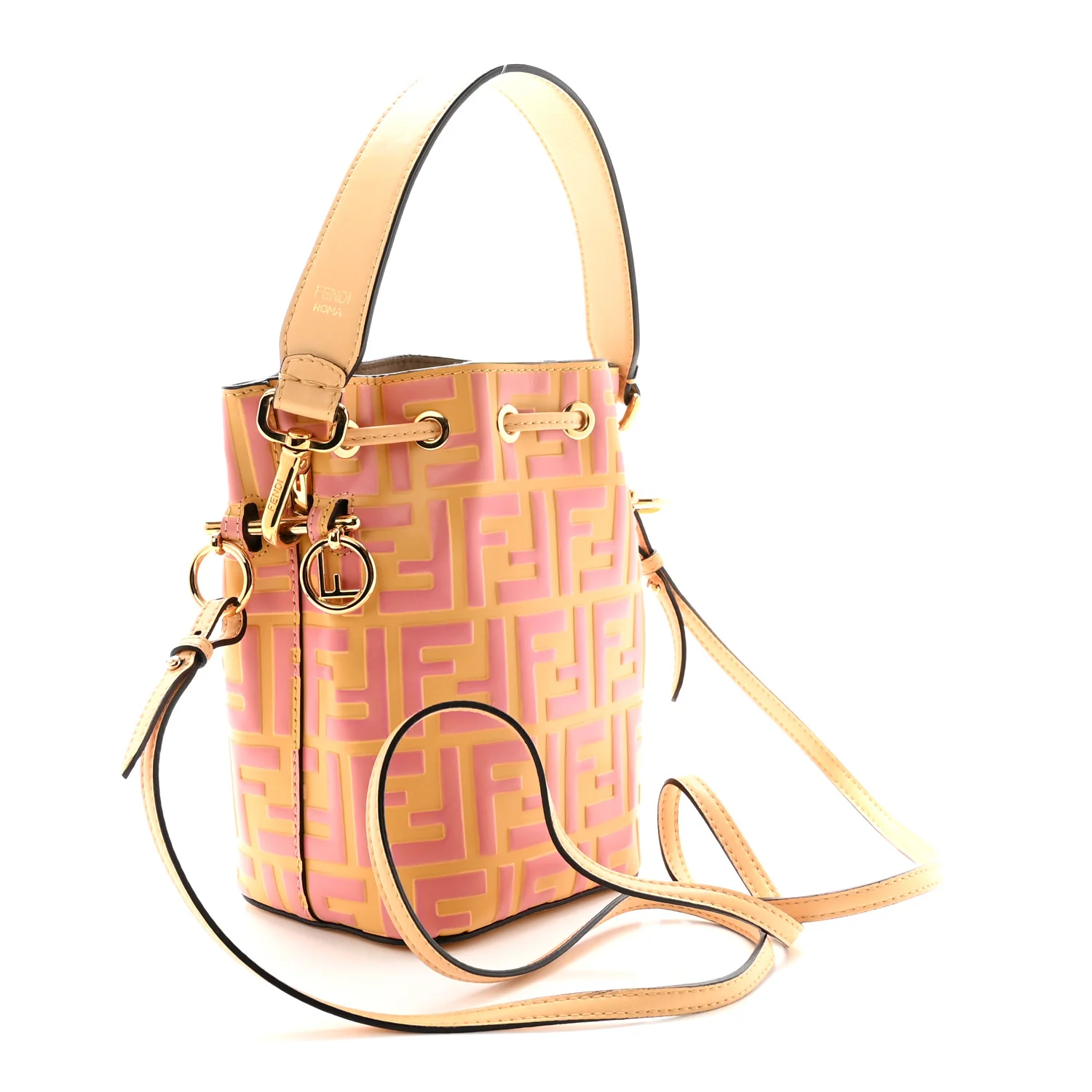 Vitello Liberty F is Fendi Bi-Color FF 1974 Embossed Mini Mon Tresor Bucket Bag Savana Lollypop - Top Club