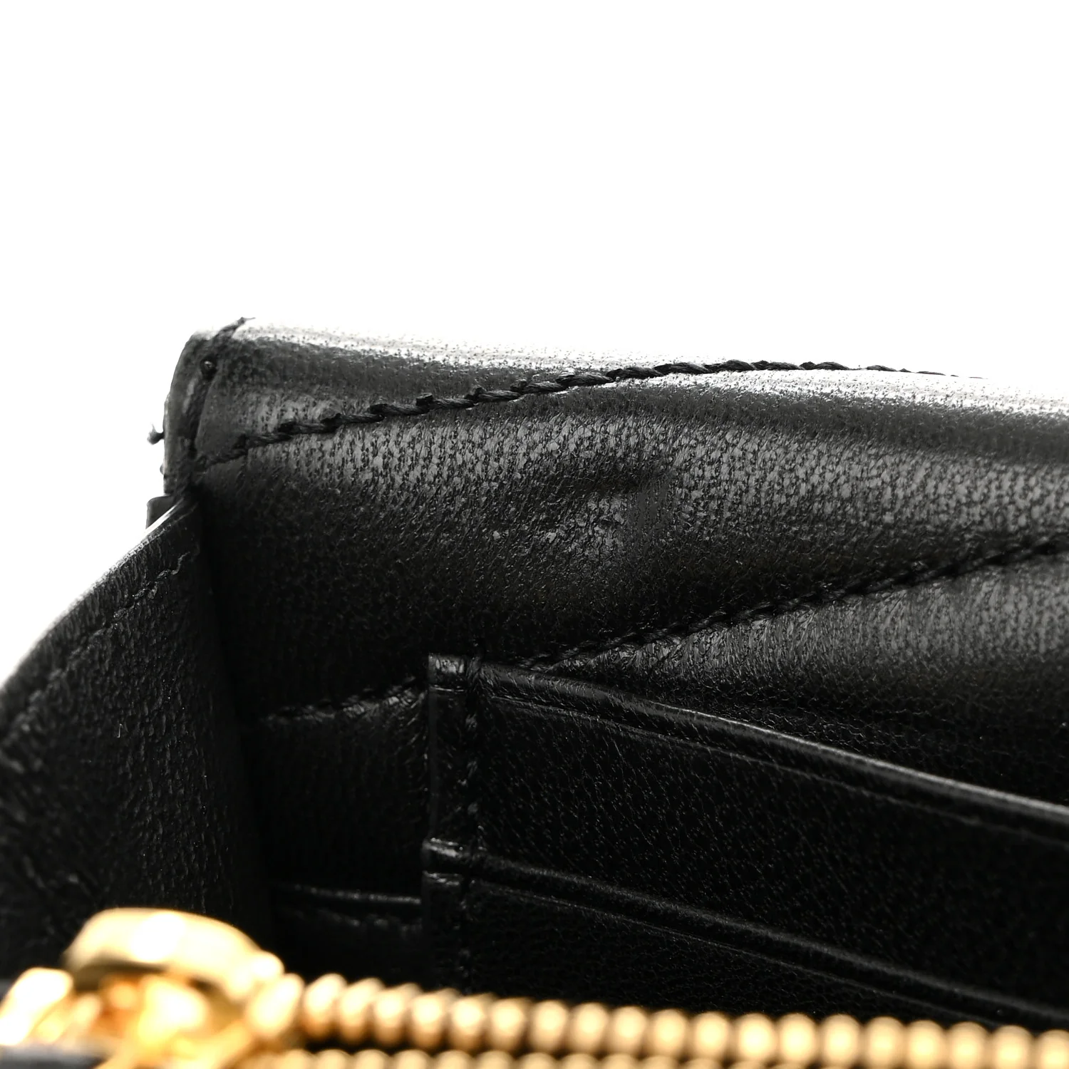 Lambskin Matelasse Chevron Monogram Sulpice Chain Wallet Black - Top Club