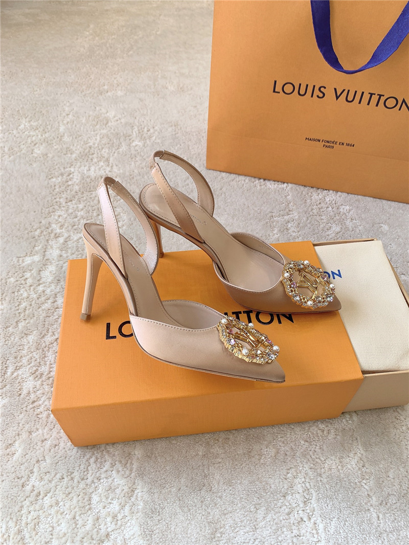 louis vuitton LV silk diamond buckle high heels - Sneaker Replica Workshop