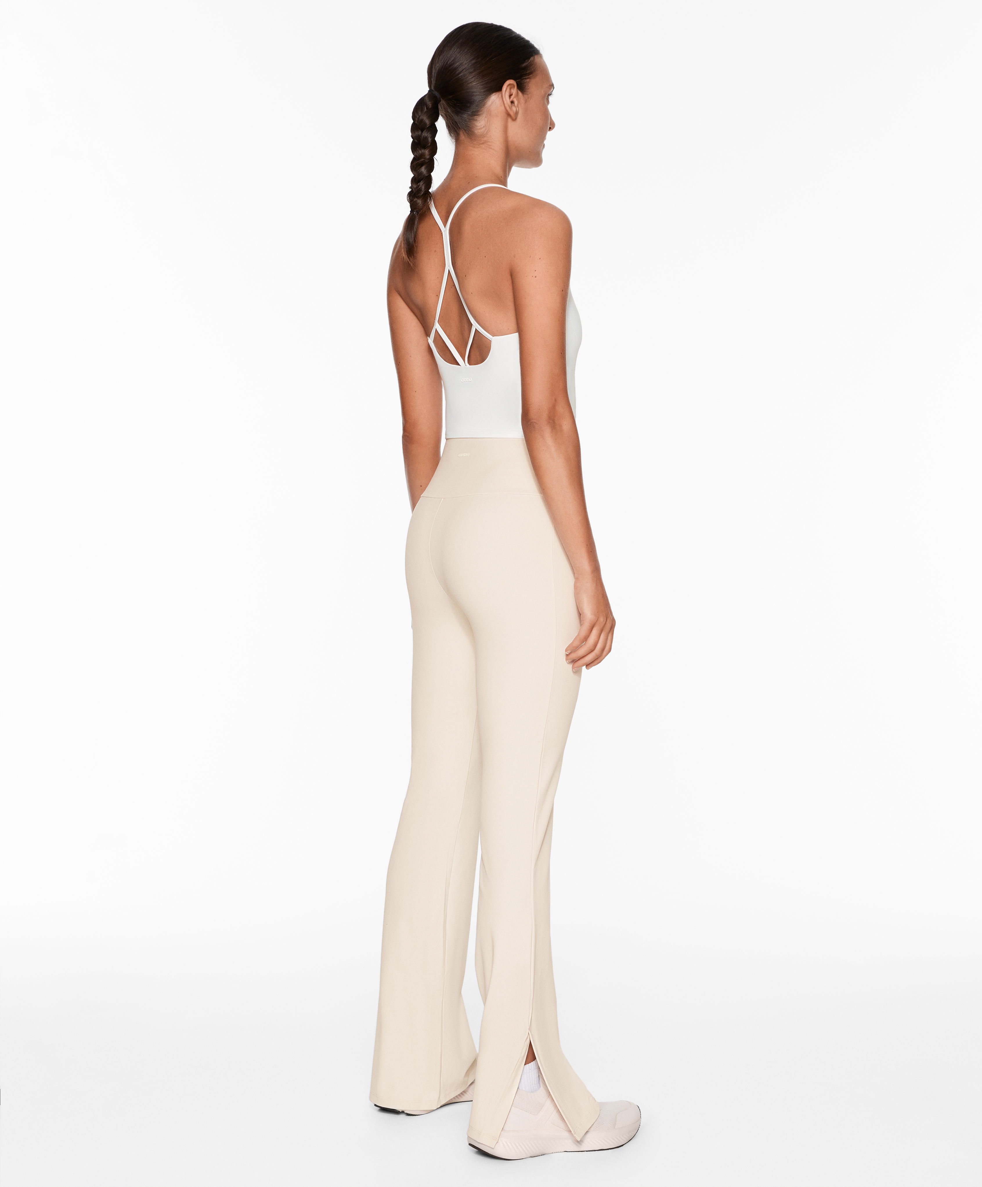 OYSHO Comfortlux slit flare trousers
