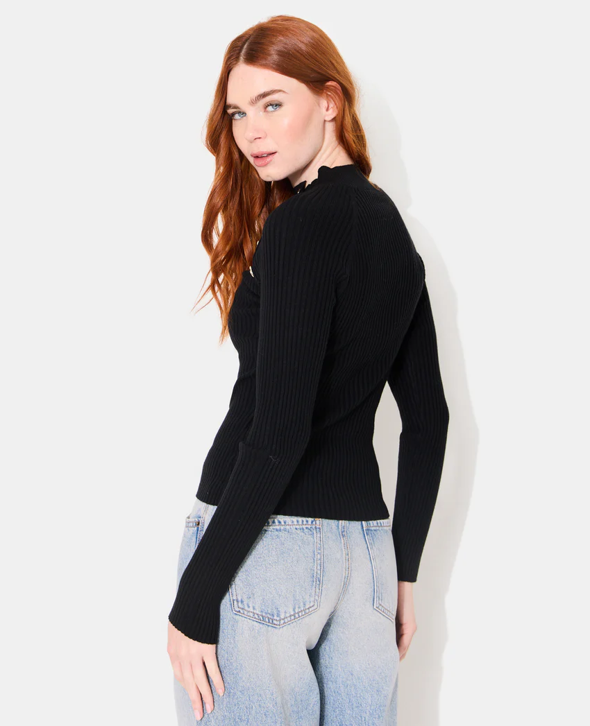 Pimkie Pull moulant en maille côtelée avec boutons