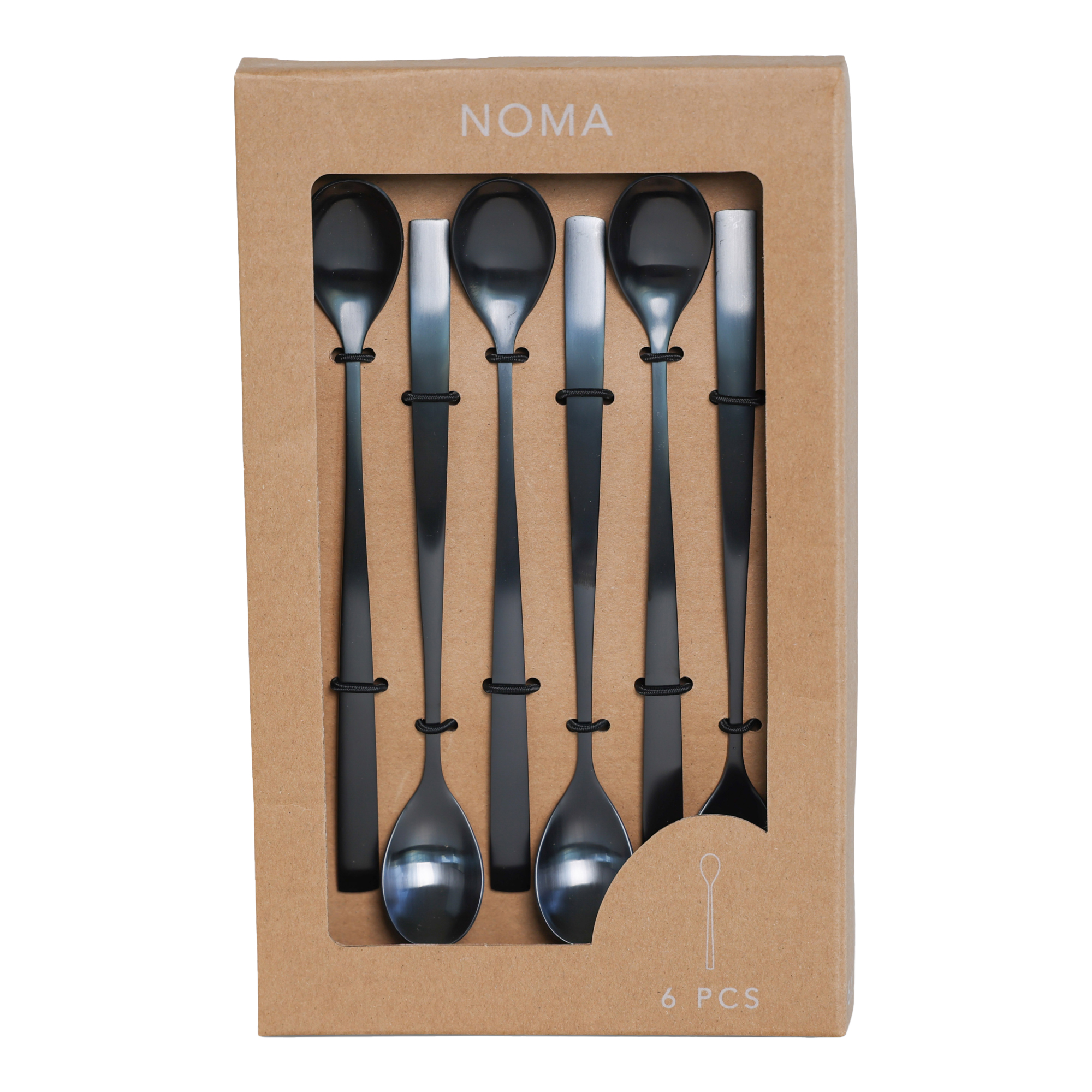 Lepel latte noma zwart - set van 6