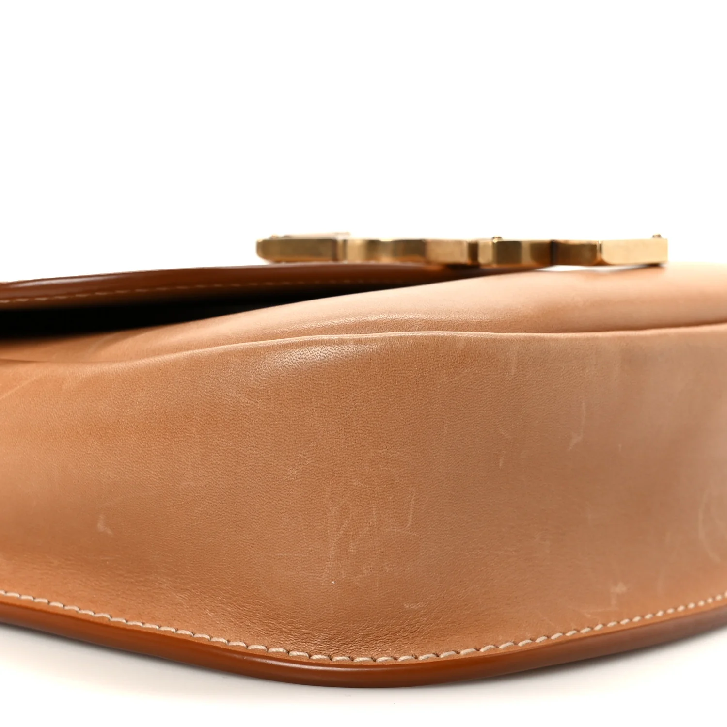Smooth Vintage Calfskin Small Kaia Satchel Brown Gold - Top Club