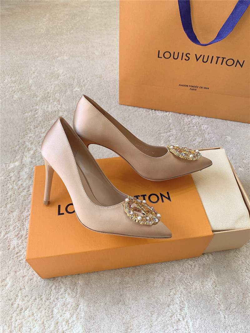 louis vuitton LV silk diamond buckle high heels - Sneaker Replica Workshop