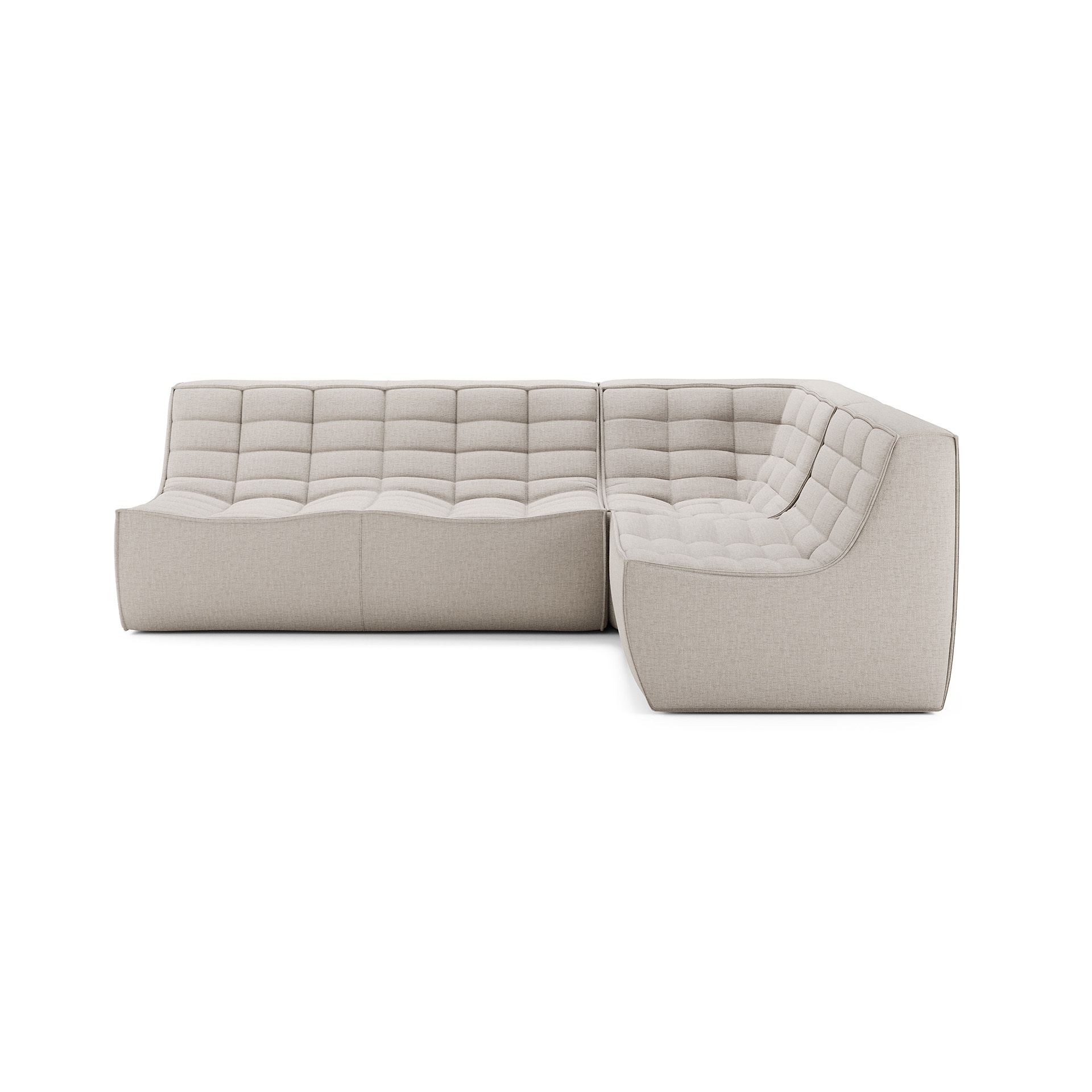 Modulaire bank N701 beige set 1 + 2 seat  90° rechte hoek