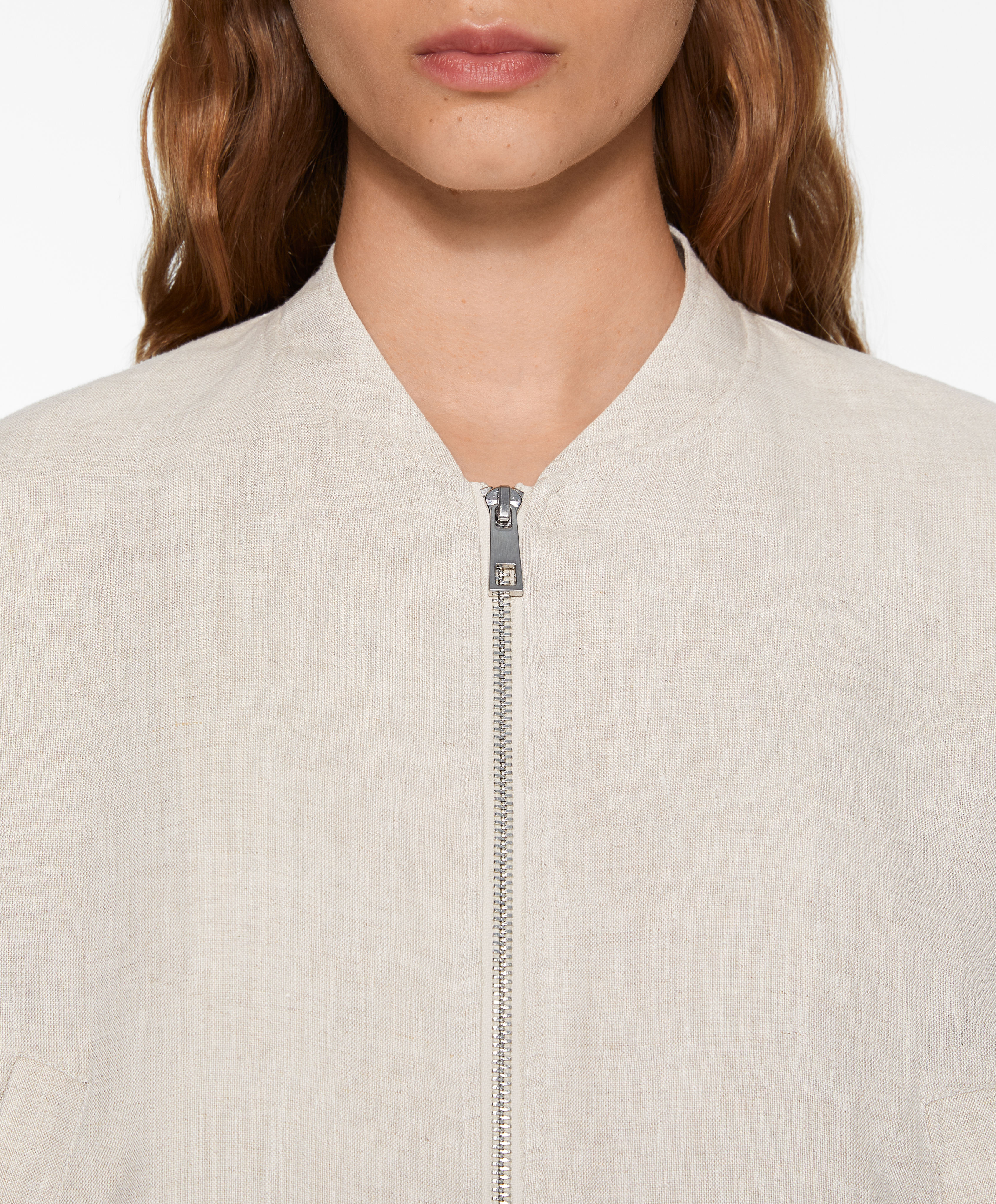 OYSHO 100% linen bomber jacket