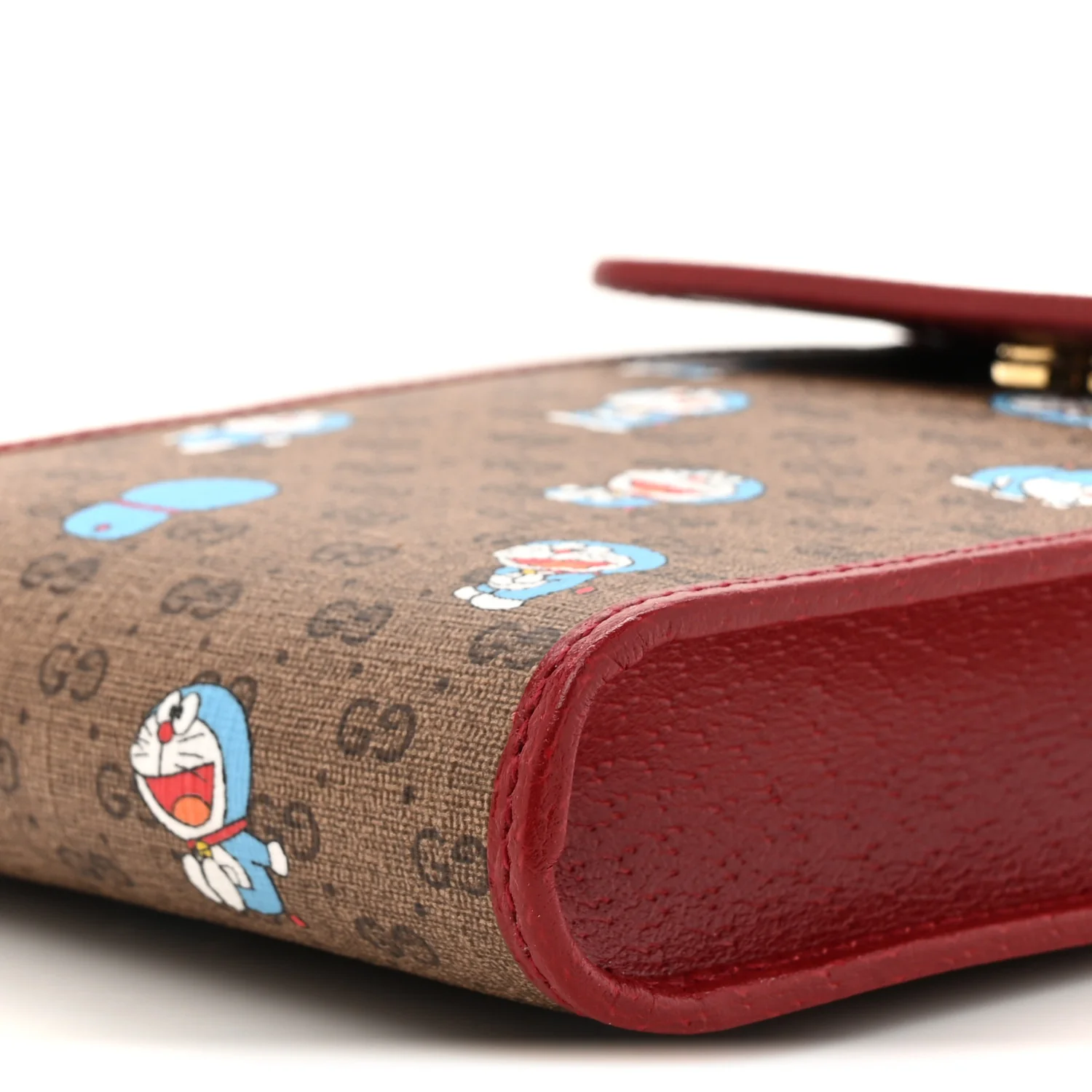 X DORAEMON Mini Vintage GG Supreme Monogram Mini Crossbody Bag Beige Cherry Red - Top Club