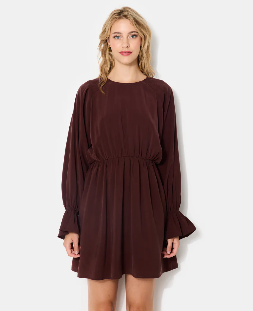 Pimkie Robe courte avec taille élastiquée en tissu fluide
