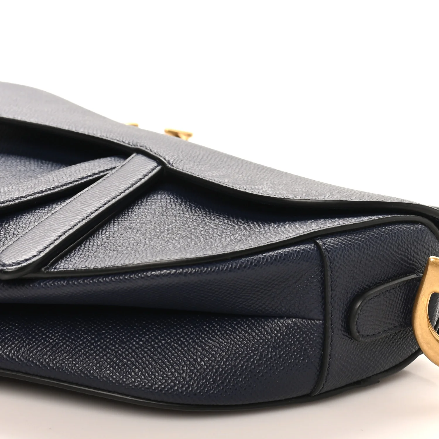 Grained Calfskin Saddle Bag Navy - Top Club