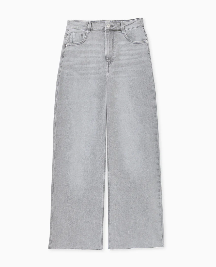 Pimkie J71-1 / Jean wide taille haute avec bas coupés