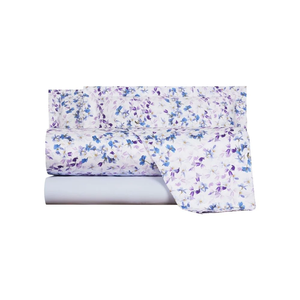 Completo Lenzuola In Raso Di Cotone Arbor Matrimoniale