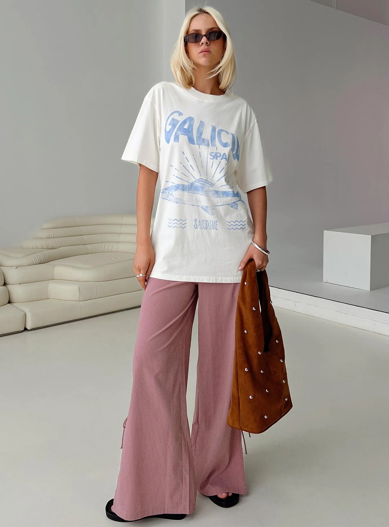 Jinxie Tie Side Pants Pink Gingham