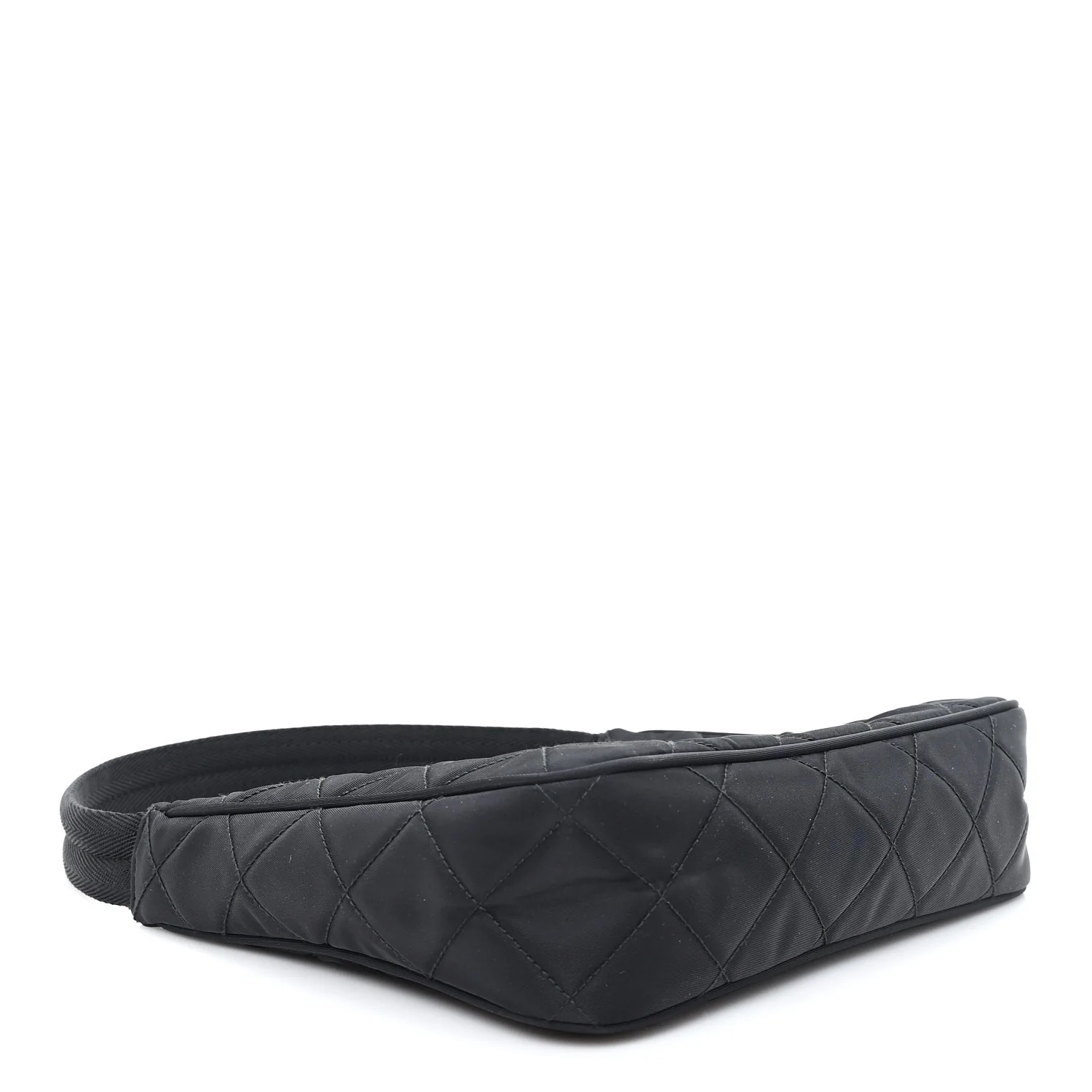 Tessuto Nylon Stitched Shoulder Bag Black - Top Club