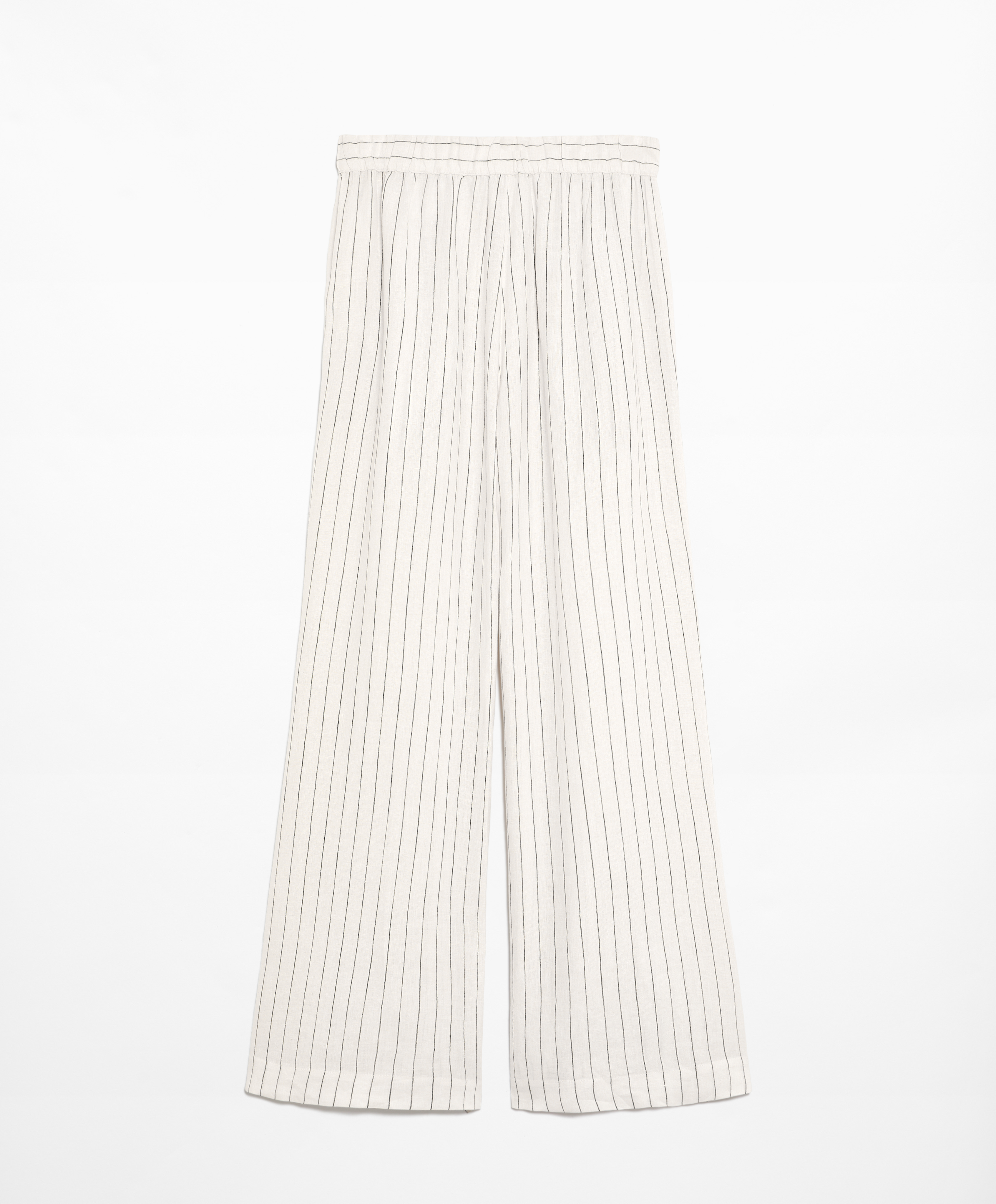 OYSHO 100% linen wide straight-leg trousers