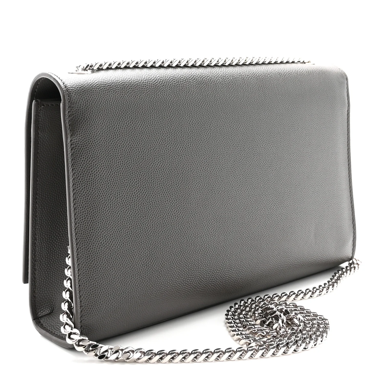 Grain De Poudre Medium Classic Monogram Kate Satchel Earth Grey