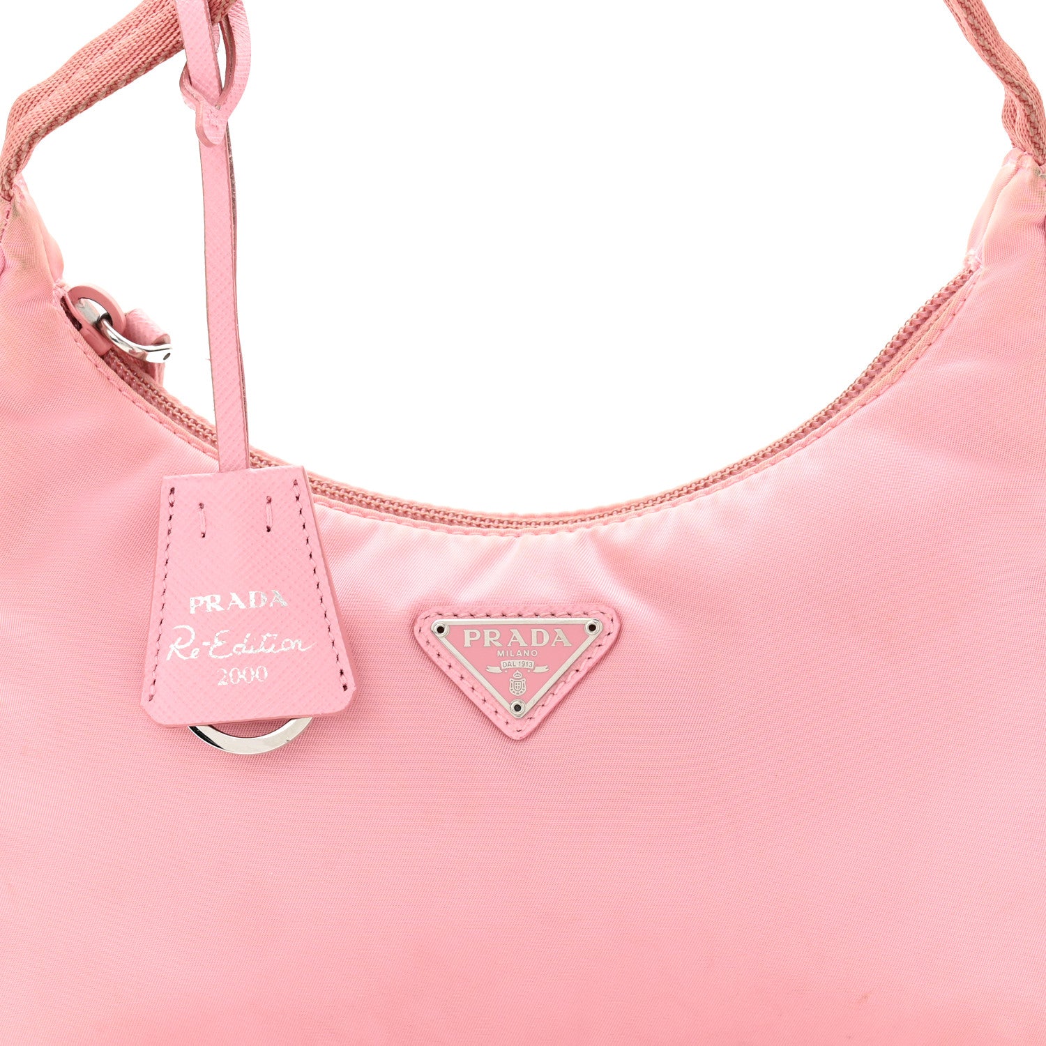 Tessuto Nylon Saffiano Mini Re-Edition 2000 Bag Rosa - Top Club