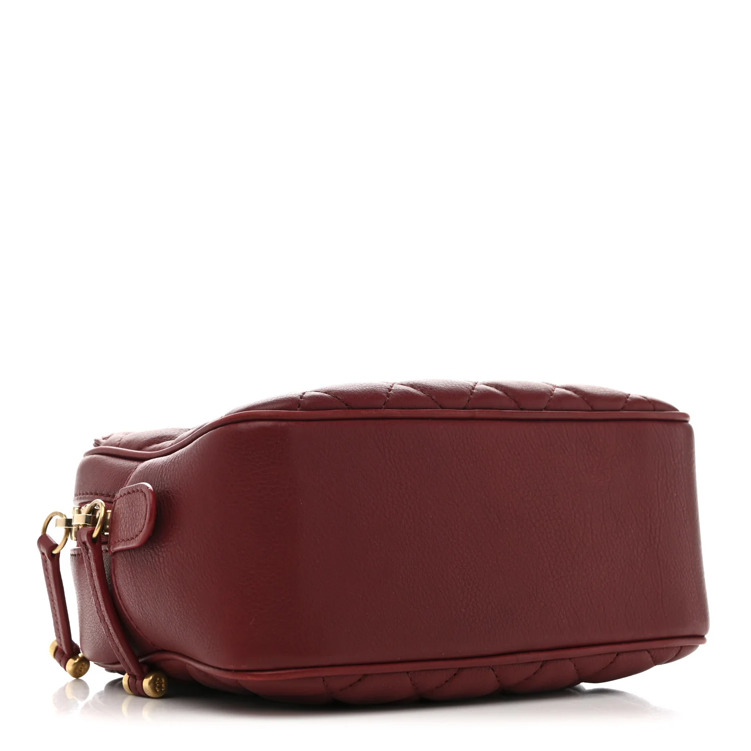 Calfskin Quilted CC Small Vanity Case Dark Red - Top Club