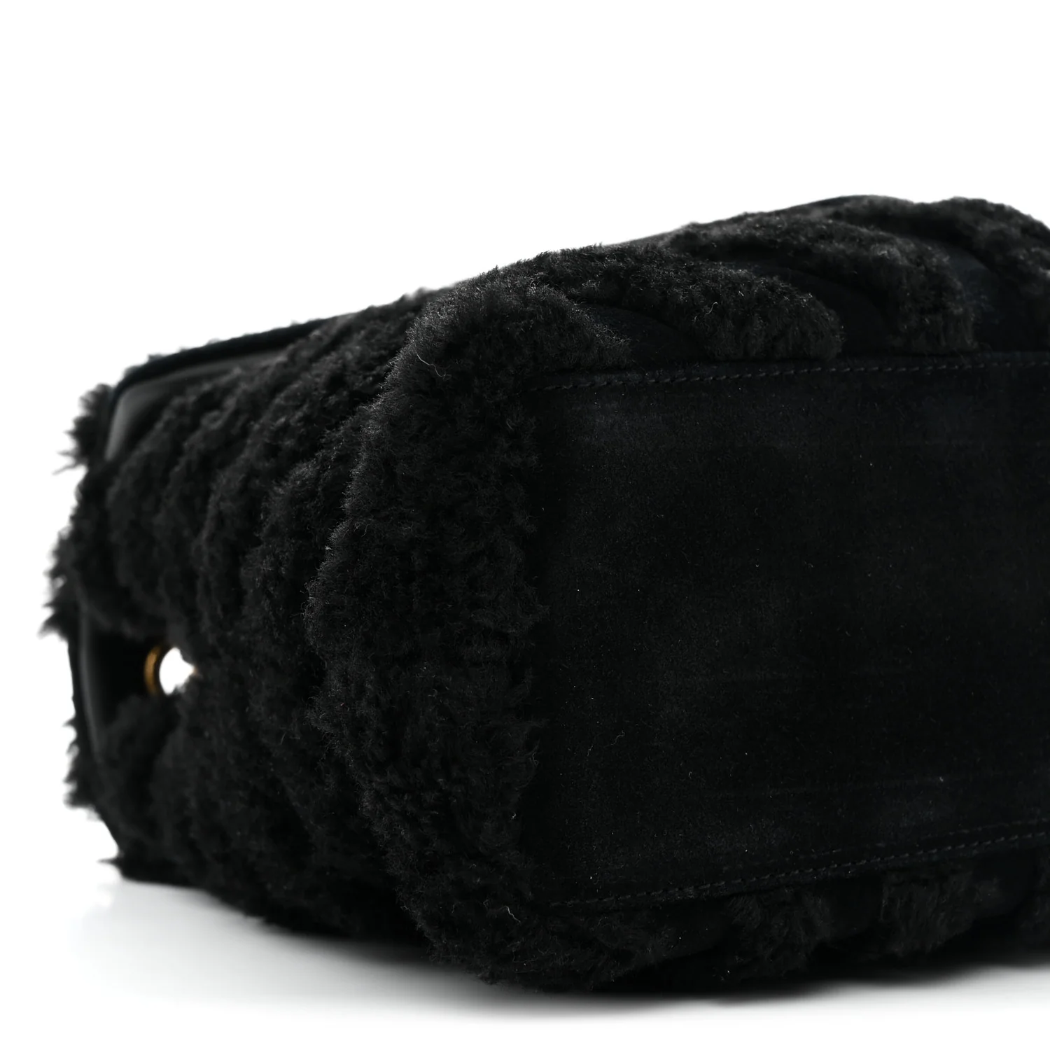 Shearling Y Quilted Monogram Medium Loulou Chain Satchel Black - Top Club