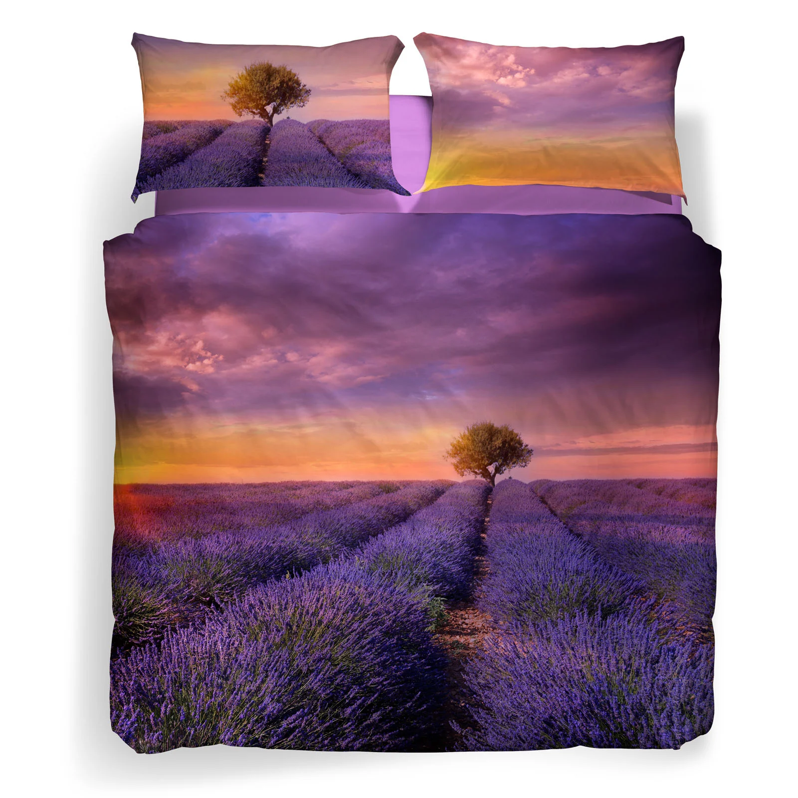 Complete cover in cotton lavender-Sunset double travel dreams