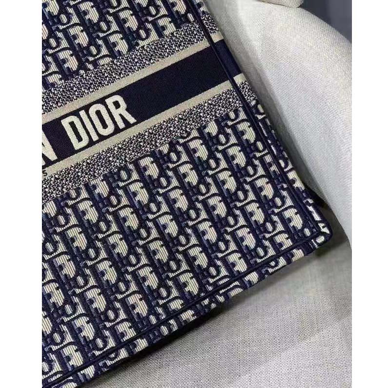 CD Unisex CD Large Book Tote Navy Blue CD Oblique Embroidery - Top Club