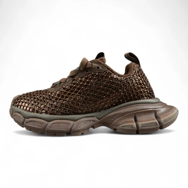 Balenciaga 3XL Fishnet Sneakers Brown - Sneaker Replica Workshop