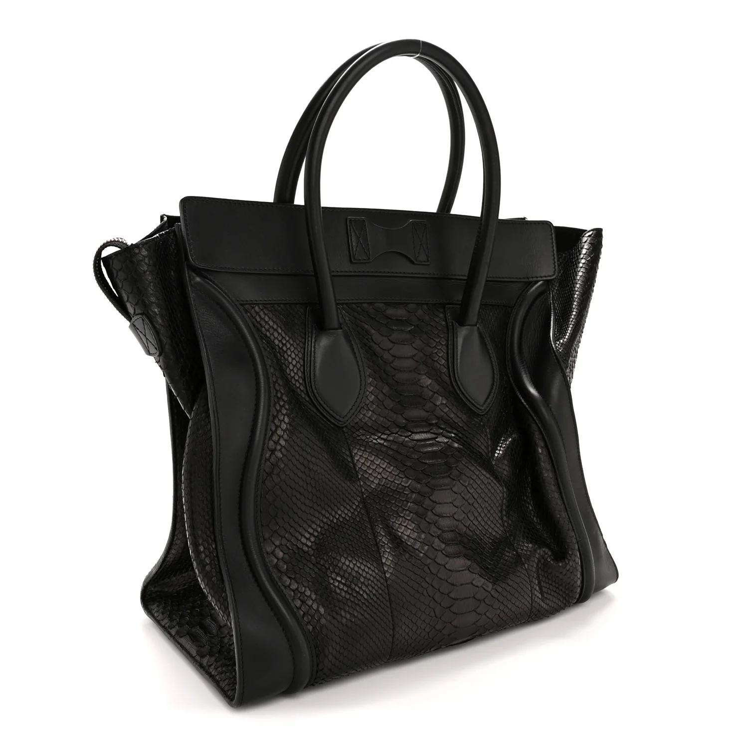 Snakeskin Large Luggage Black - Top Club