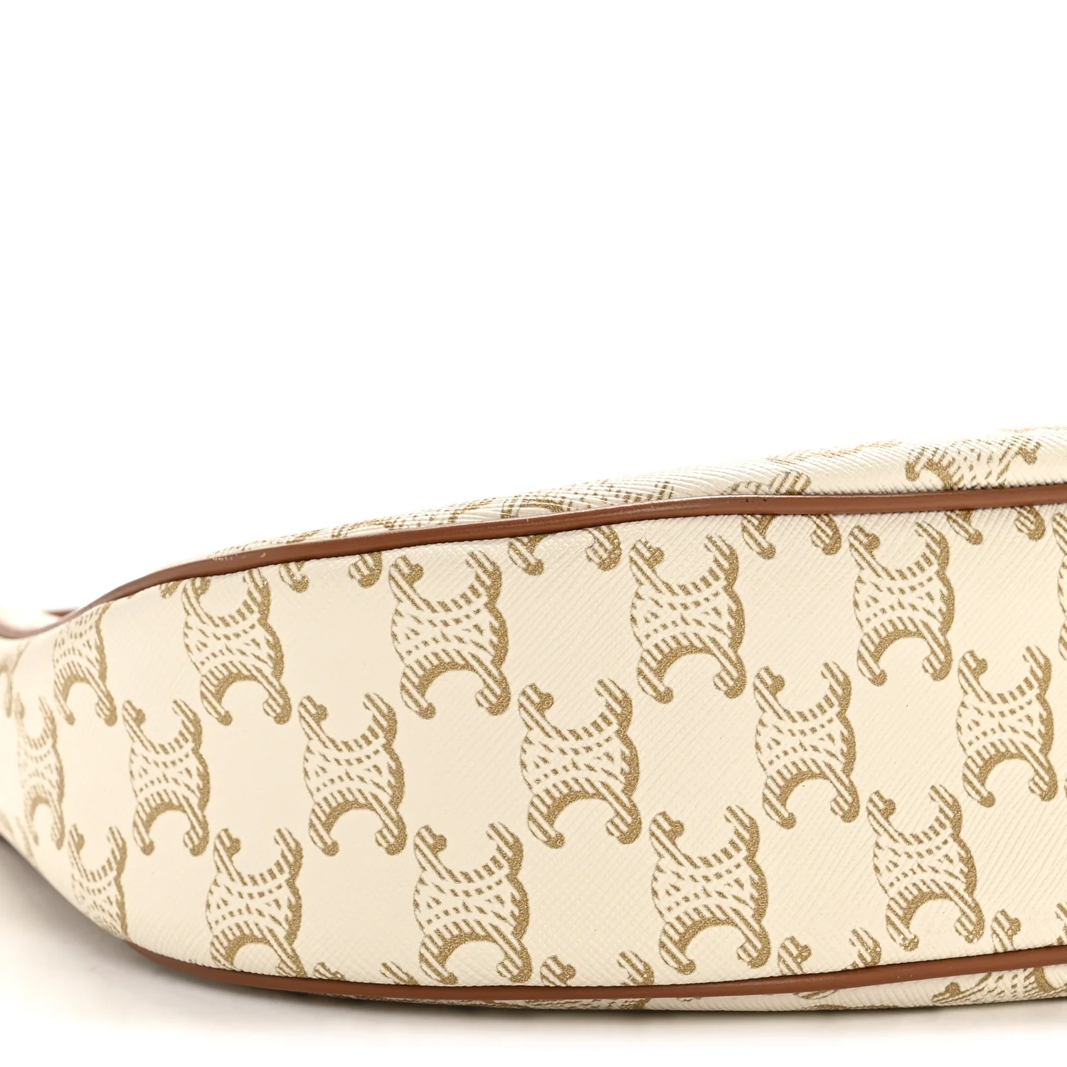 Canvas Calfskin Ava Triomphe Shoulder Bag White - Top Club