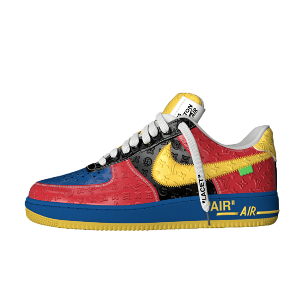 LOUIS VUITTON X NIKE AIR FORCE 1 LOW-TOP SNEAKERS IN MULTICOLOR   LVS118 - Sneaker Replica Workshop