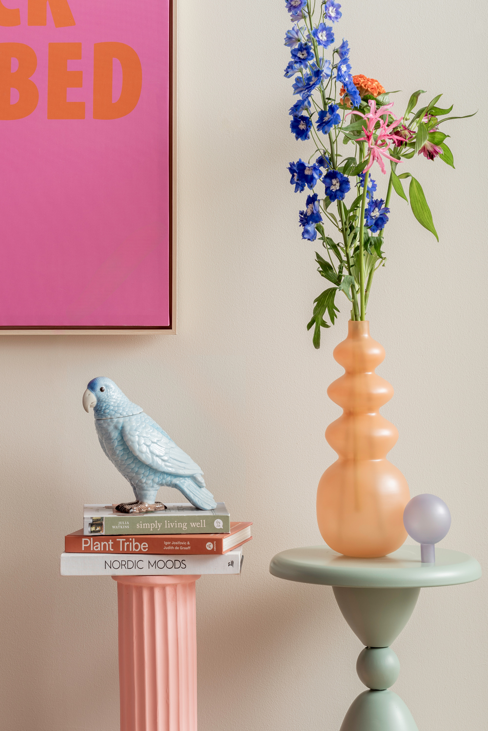 Voorraad pot Bird - Zachtroze