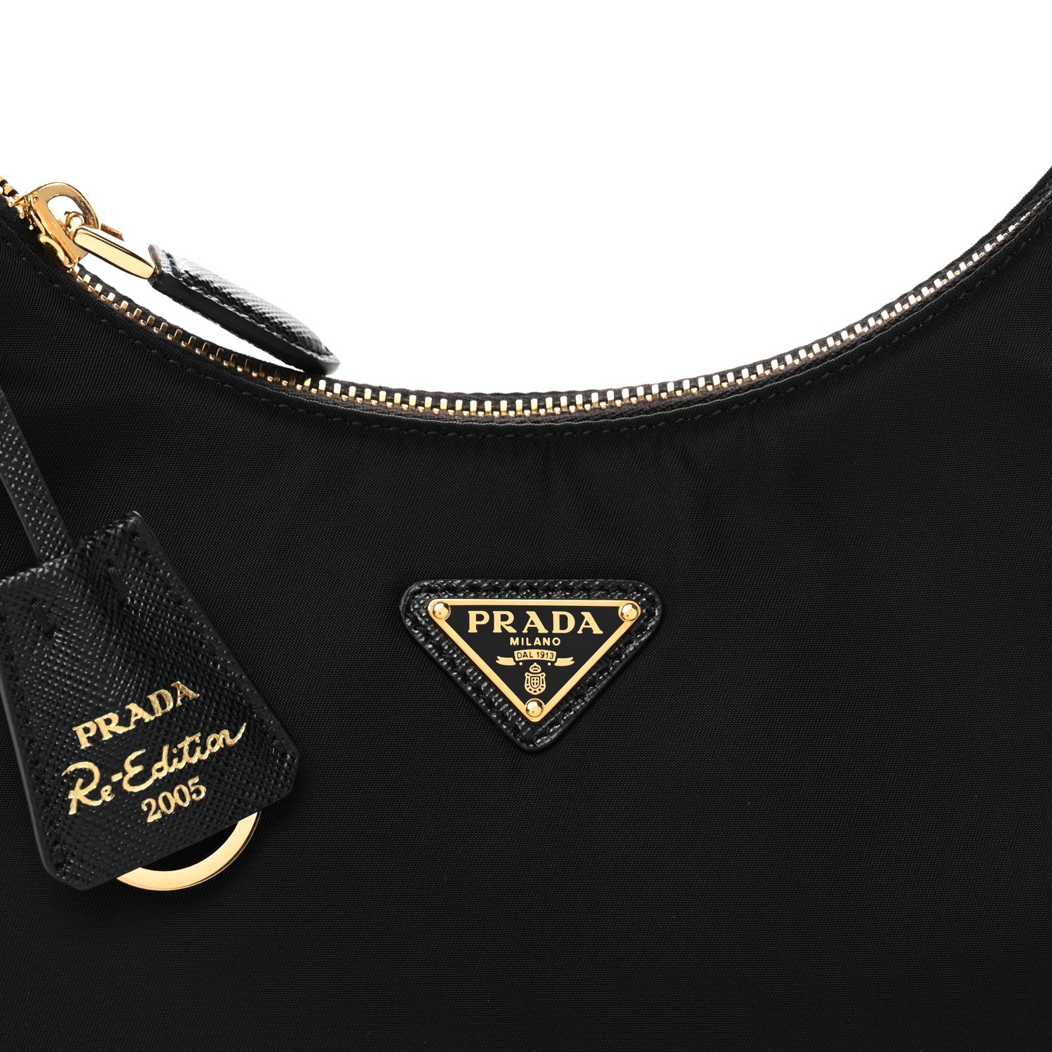 Tessuto Nylon Saffiano Mini Re-Edition 2005 Bag Black - Top Club