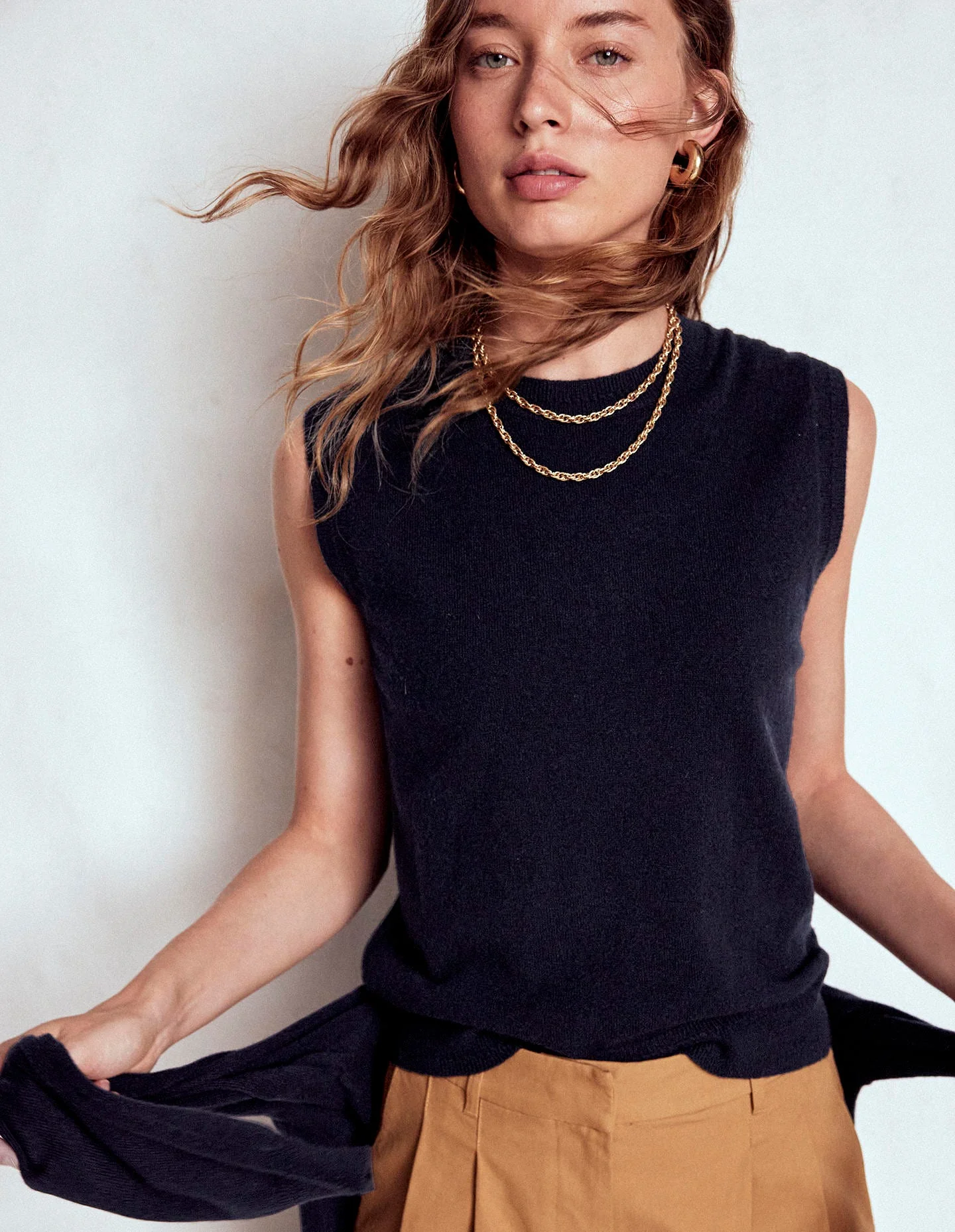 Eva Kaschmir-Pullunder-Aqua Marine Marl