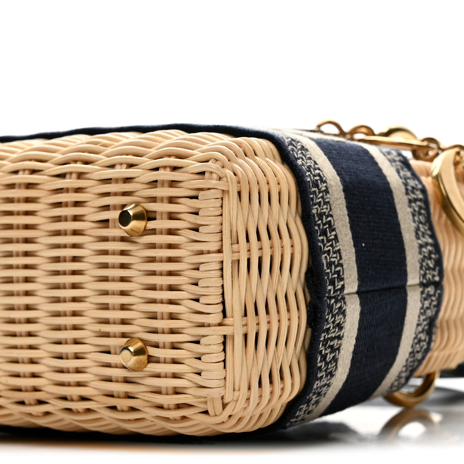 Wicker Oblique Mini Lady Dior Bag Blue - Top Club