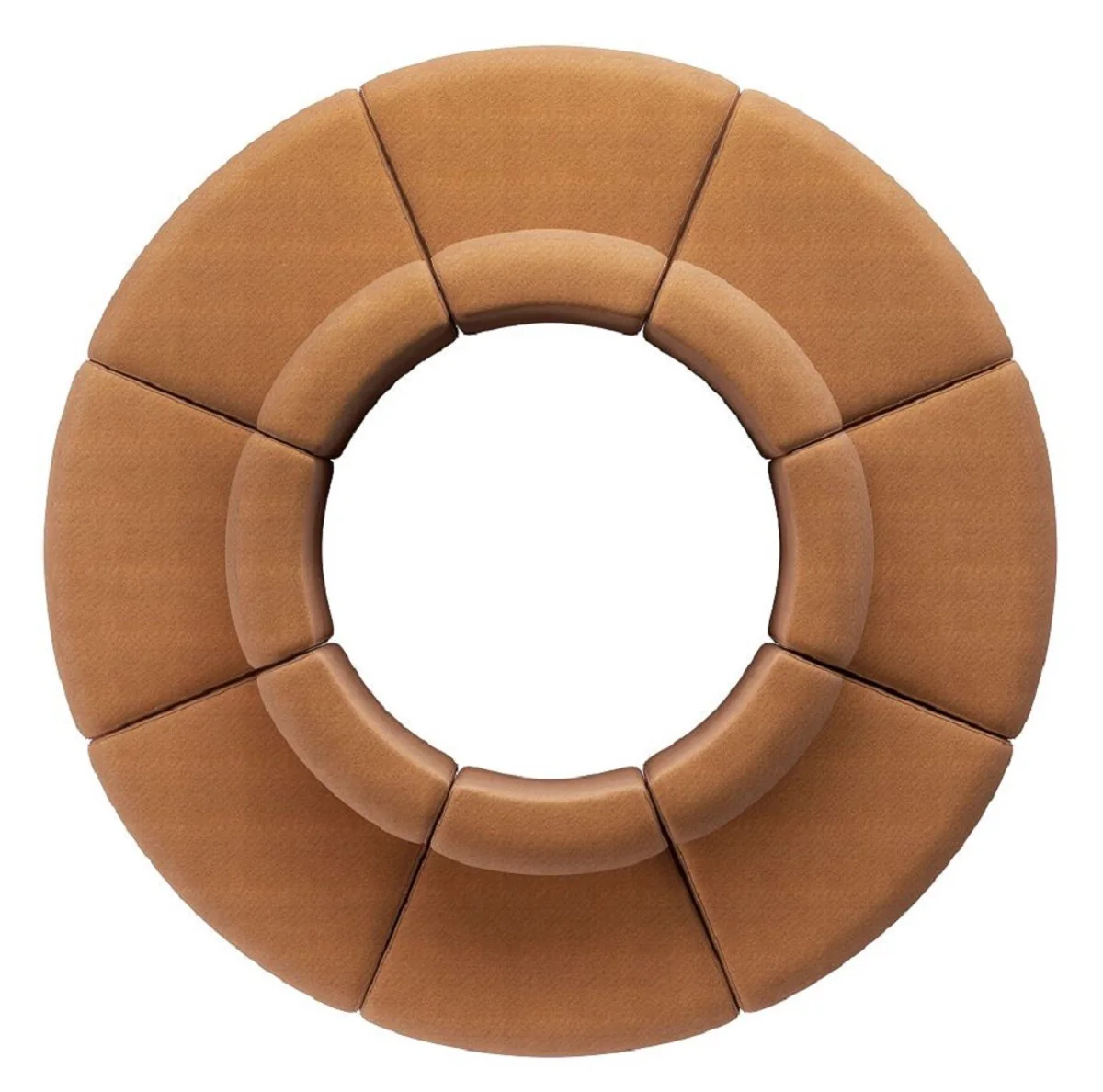 Luxury sofa brown Ø 340 x H. 72 cm - Round modular sofa - Luxury furniture