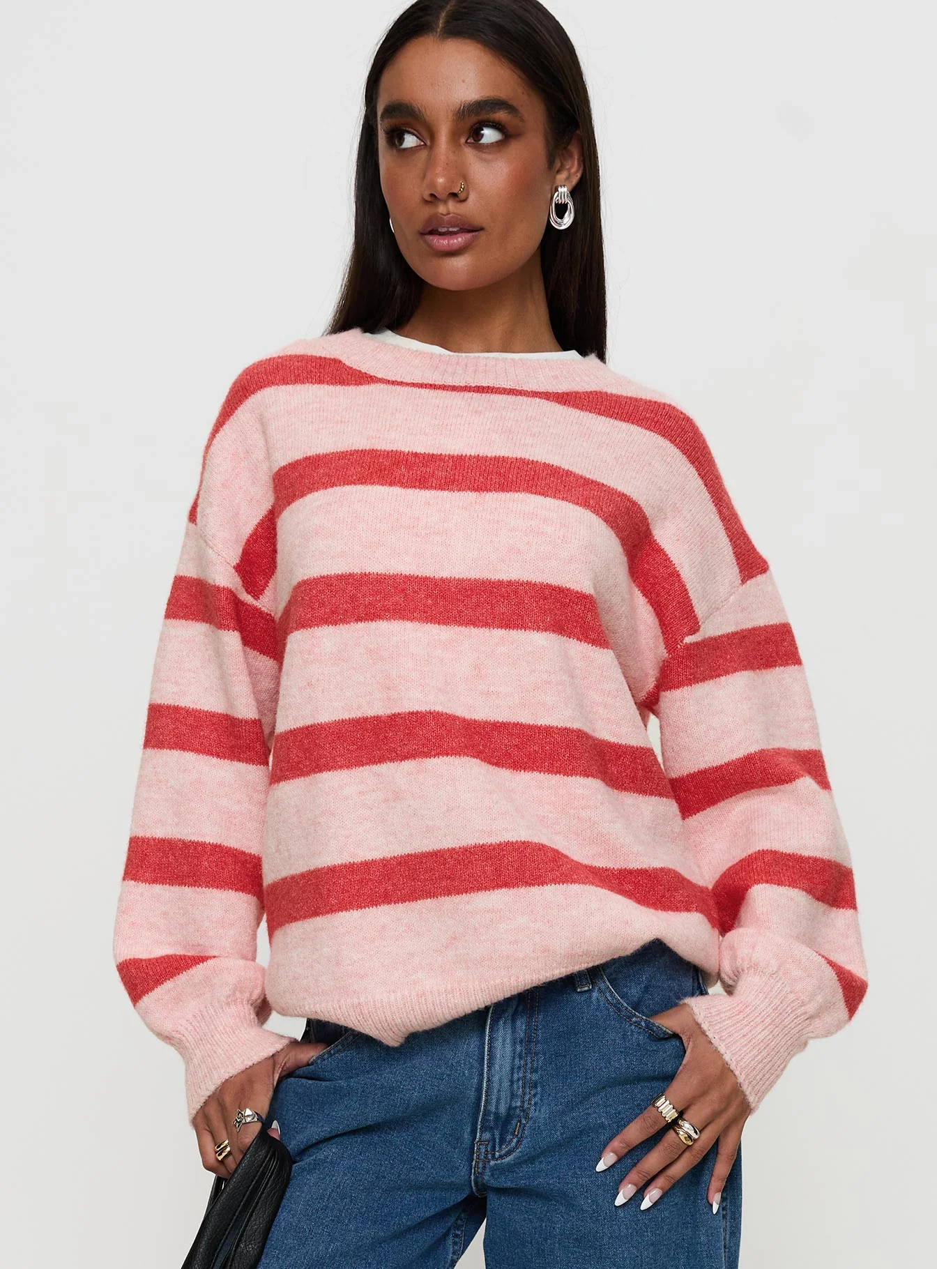 Ryanna Sweater Pink / Red Stripe