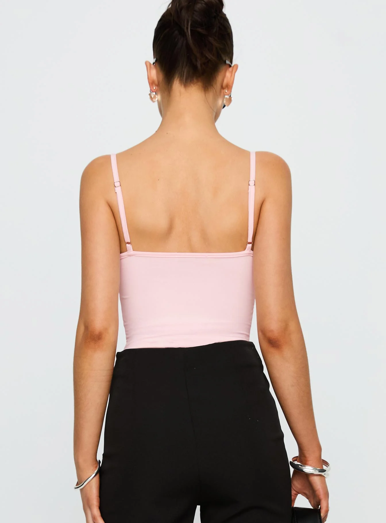 Aetherial Lace Detail Bodysuit Pink