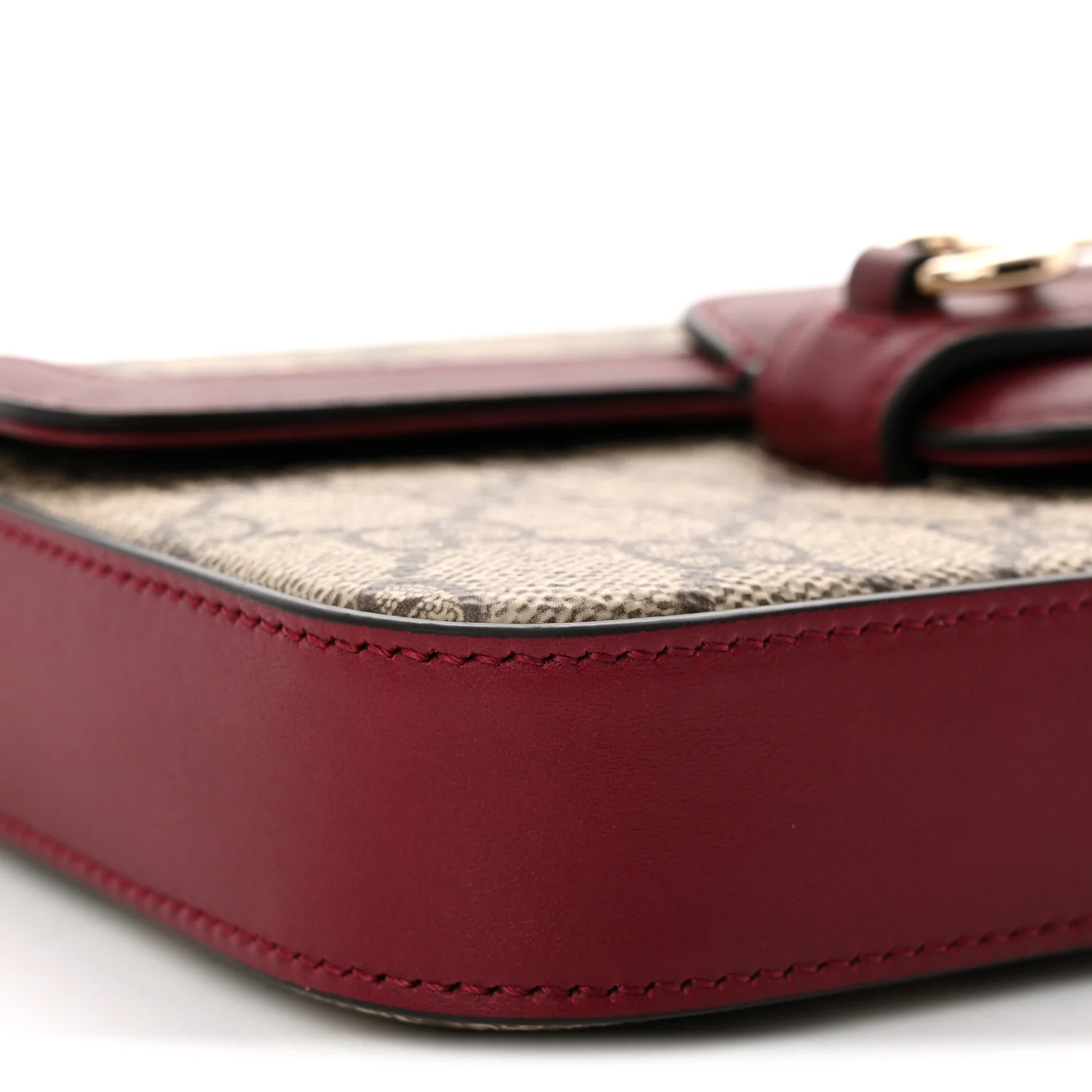 GG Supreme Monogram Azalea Calfskin Horsebit 1955 Mini Bag Beige Ebony Rosso Ancora - Top Club