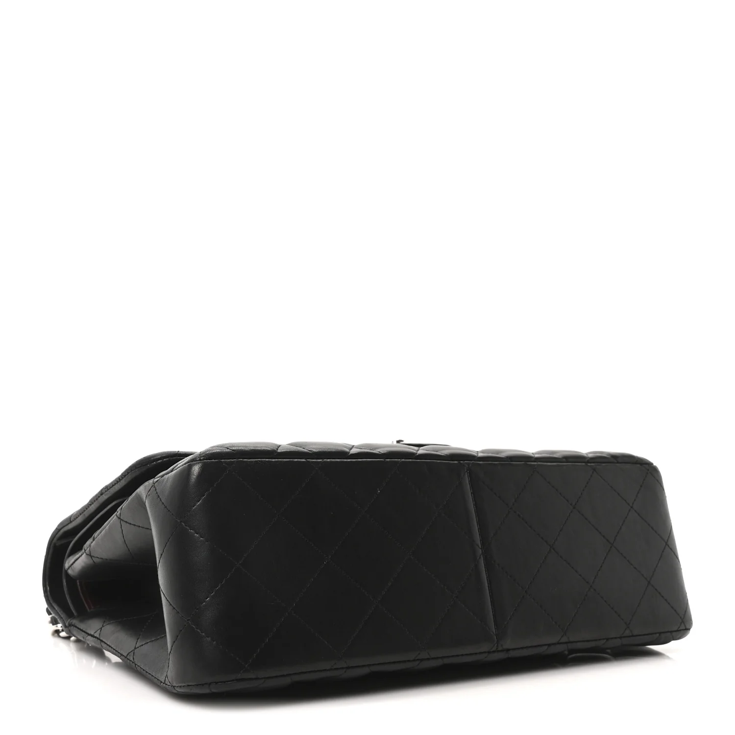 Lambskin Quilted Jumbo Double Flap Black - Top Club