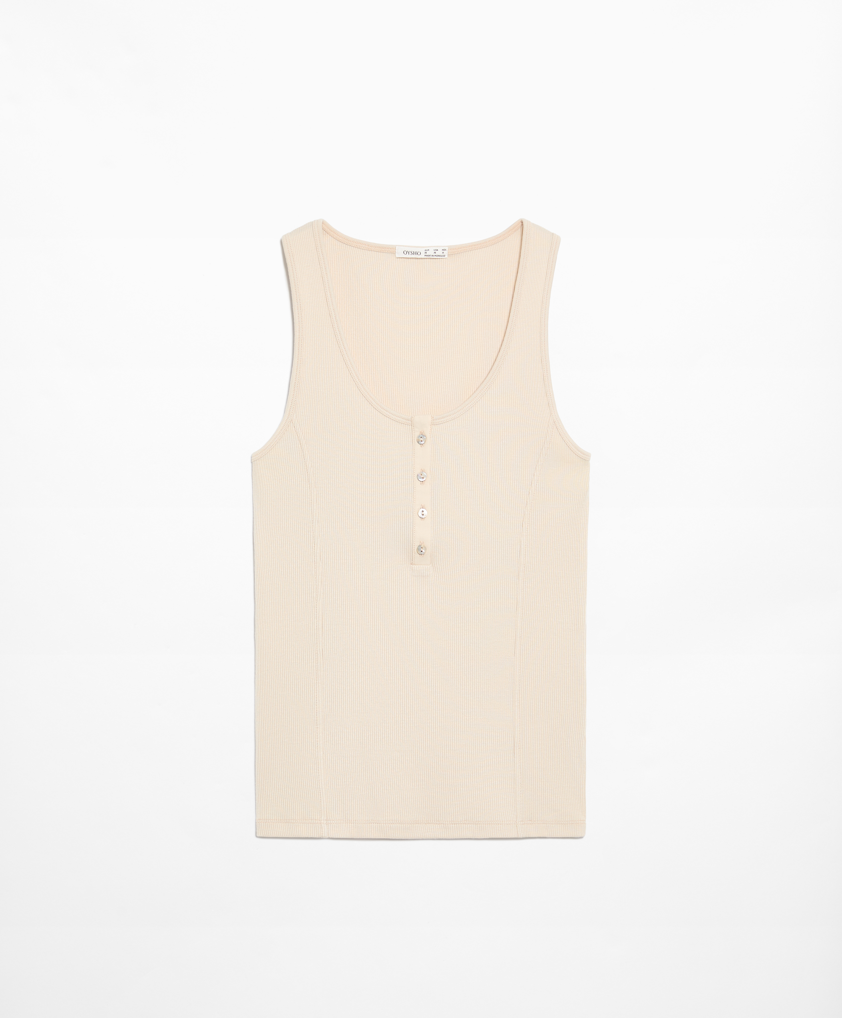OYSHO Sleeveless T-shirt with cotton and modal