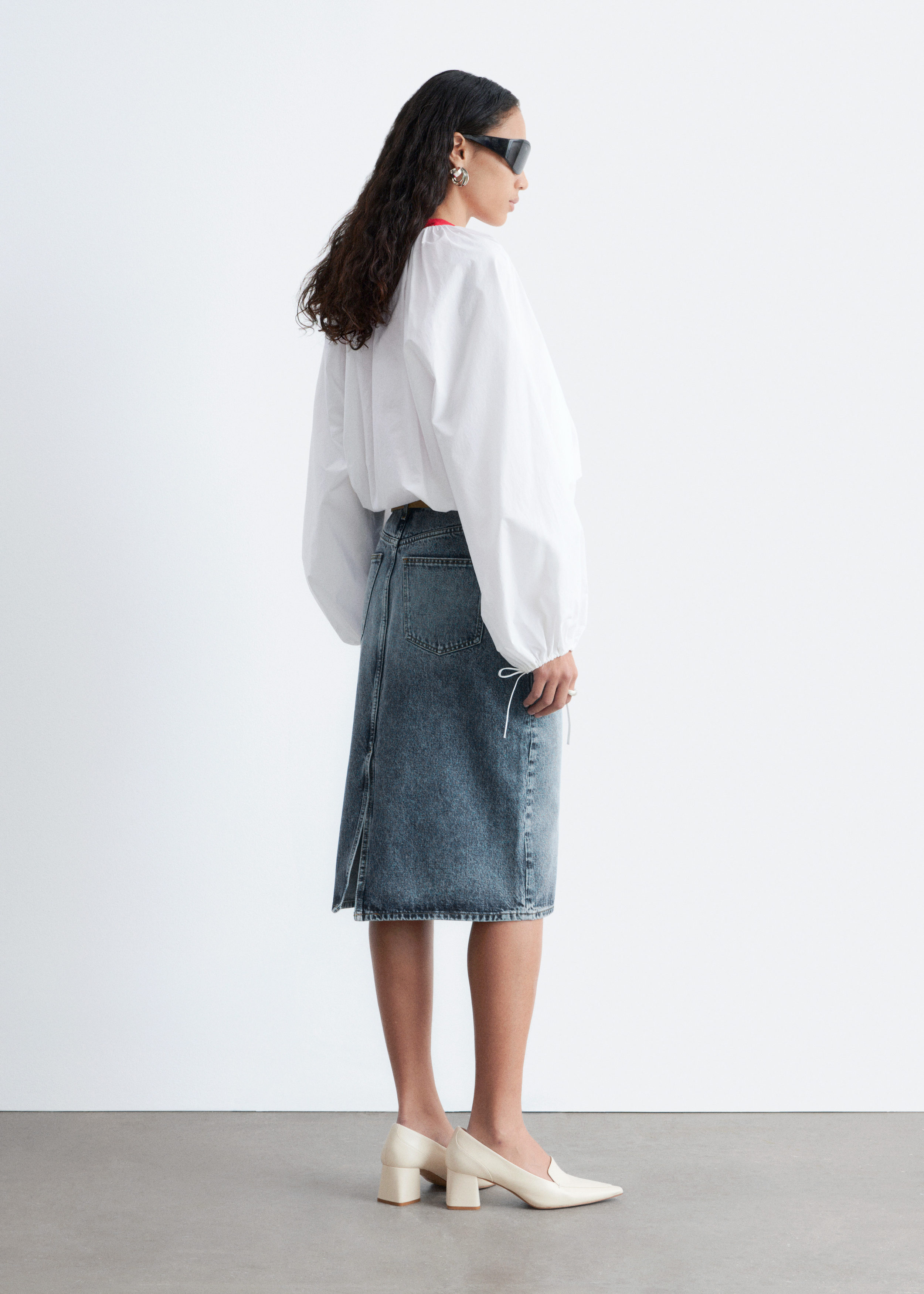 & Other Stories DENIM MIDI SKIRT