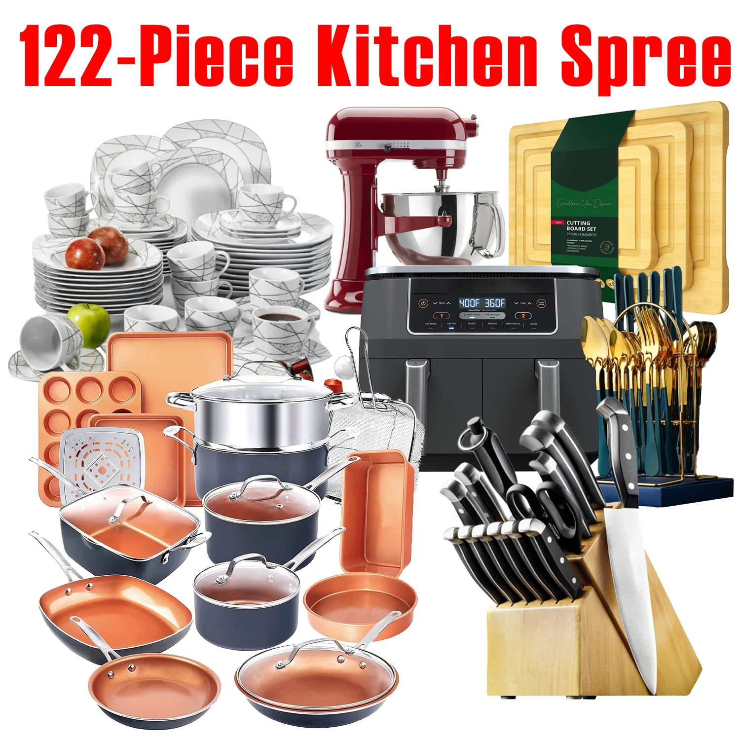 Limited time promotion, 122 piece Kitchen Spree offer to meet all kitchen needs