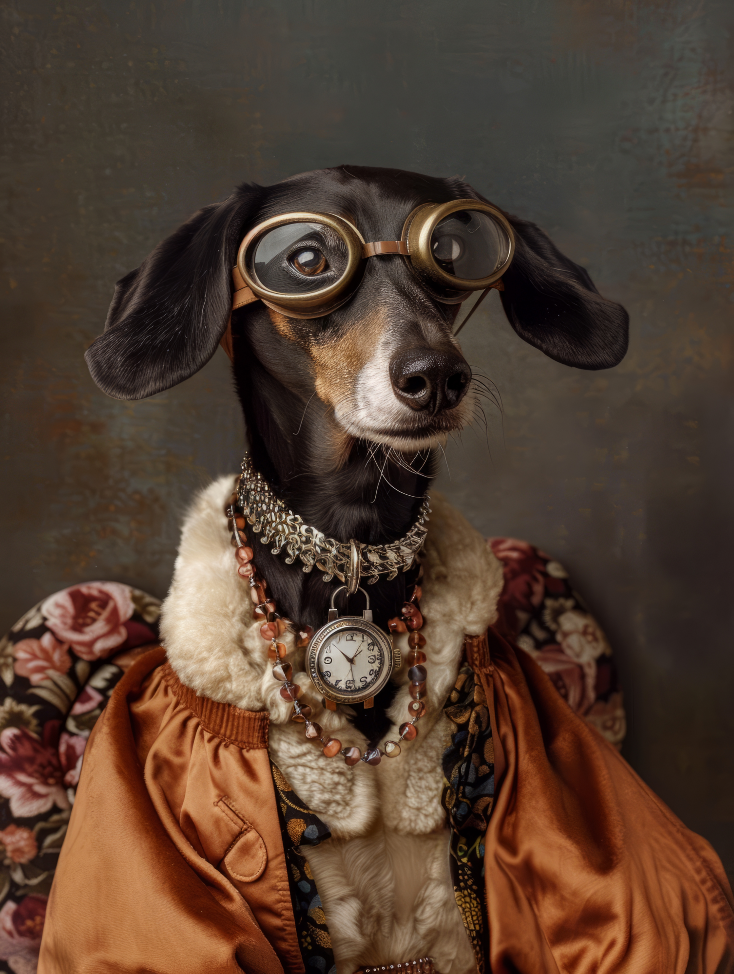 Canvas schilderij van een Black and Tan Coonhound 100x200 cm