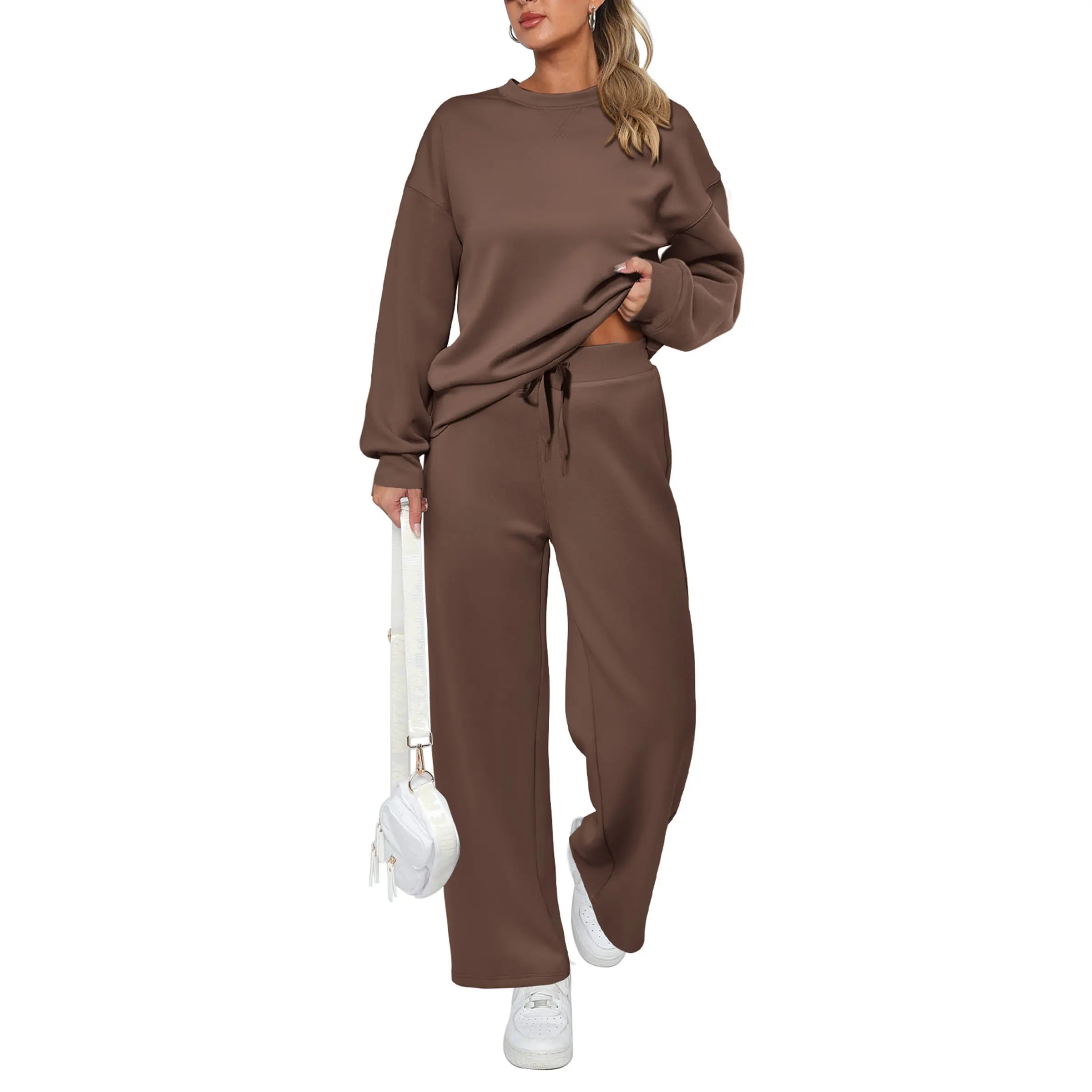 PrettyGarden Women's 2 Piece Outfits Long Sleeve Pullover Tops And Long Pants Lounge Sets Tracksuit