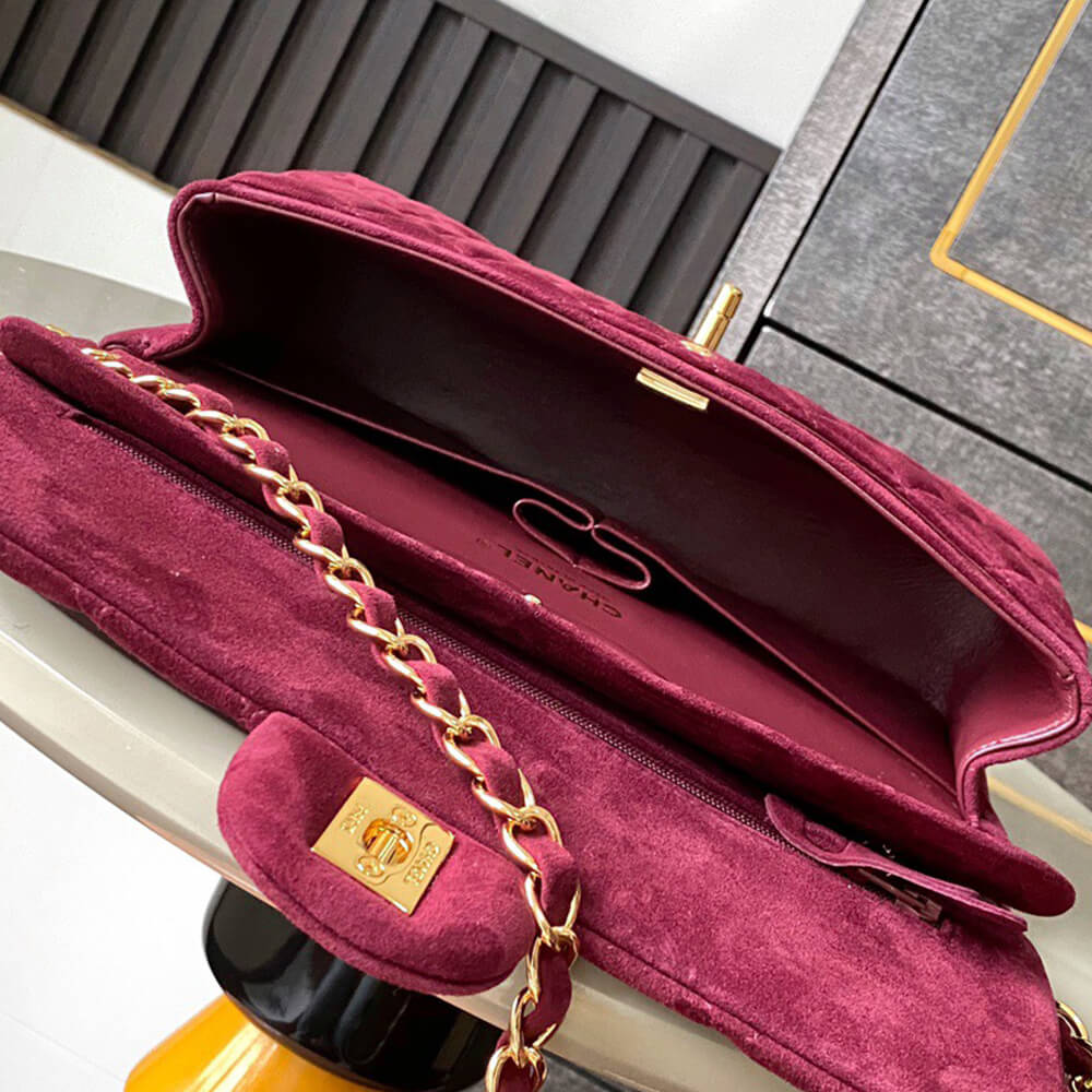 CHANEL Suede Classic Double Flap Handbag(HIGH-END GRADE) - Top Club
