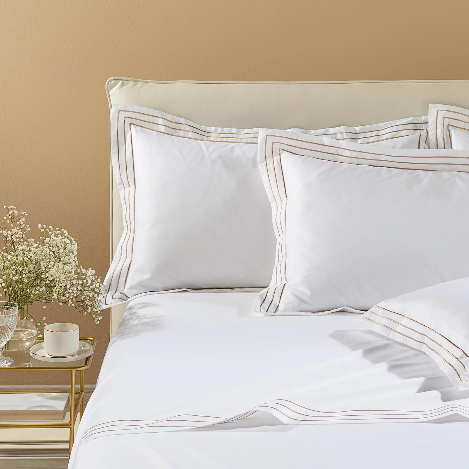 Complete Cotton satin sheets Melodie Natural Dreaming Dreaming