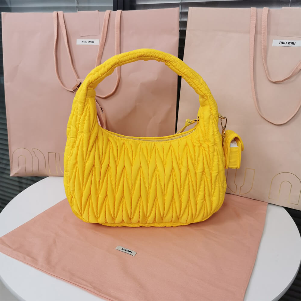 Miu Wander matelasse regenerated nylon hobo bag - Top Club