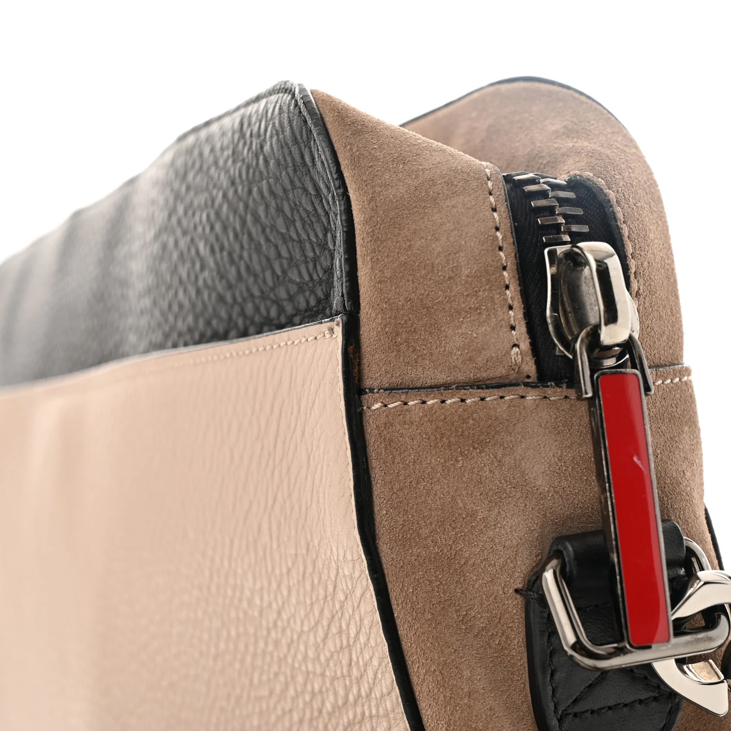 Suede Calfskin Aliosha Messenger Cappuccino Black - Top Club