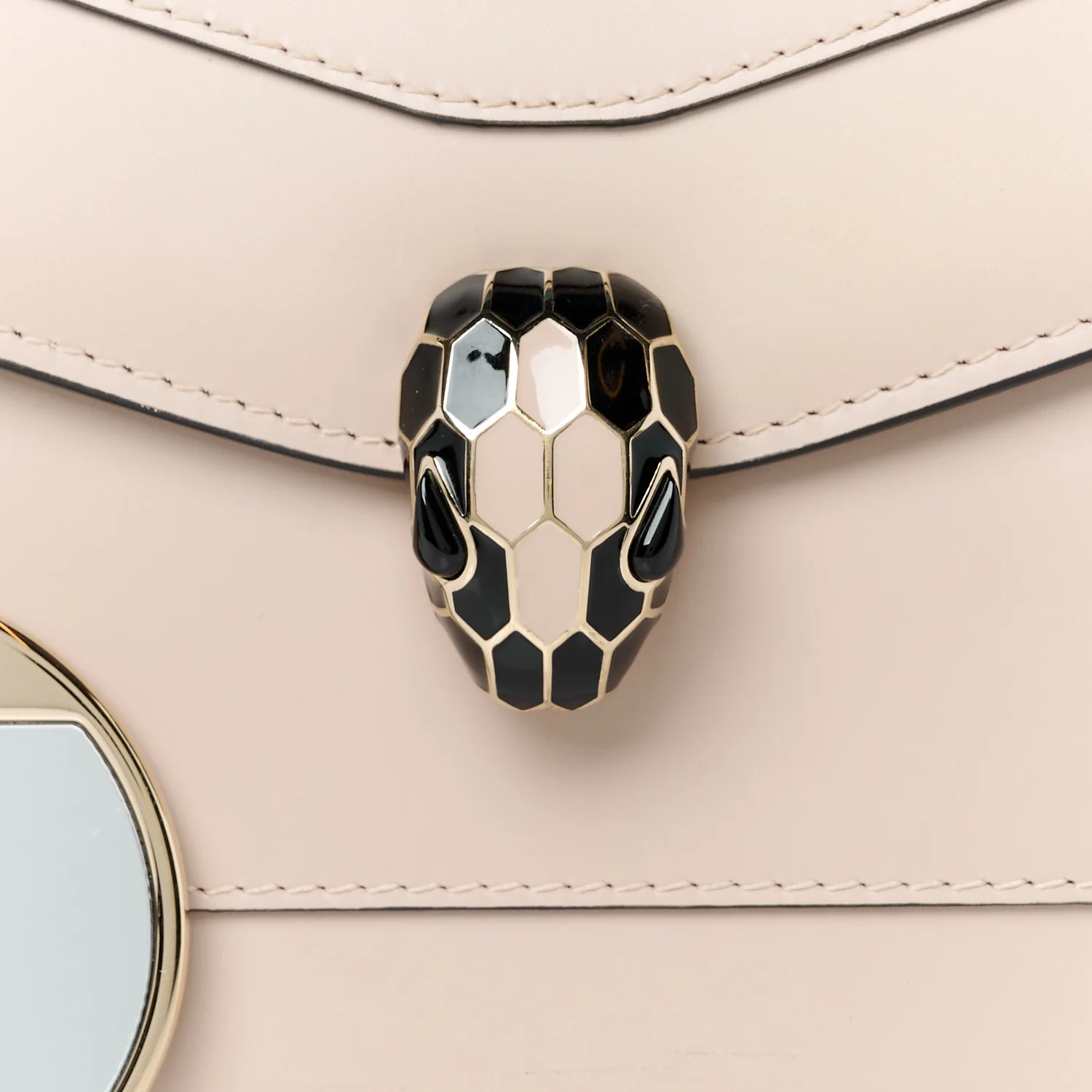 Calfskin Serpenti Forever Top Handle Beige Green - Top Club